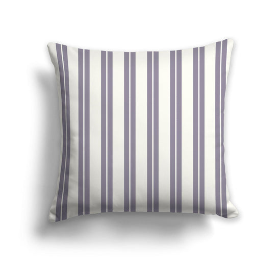 Pale Cream Throw Pillow with Lavender and Pale Cream Multistripe Pattern on Front, CAPC-1262-071