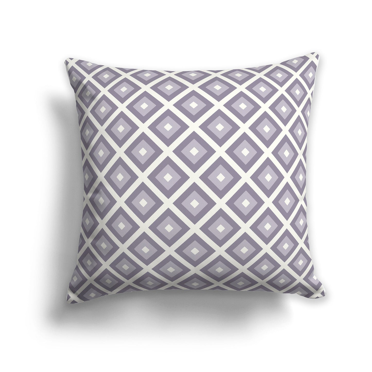 Throw Pillow with Radiating Two-tone Lavender and Pale Cream Squares on Both Sides, CAPC-1262-121