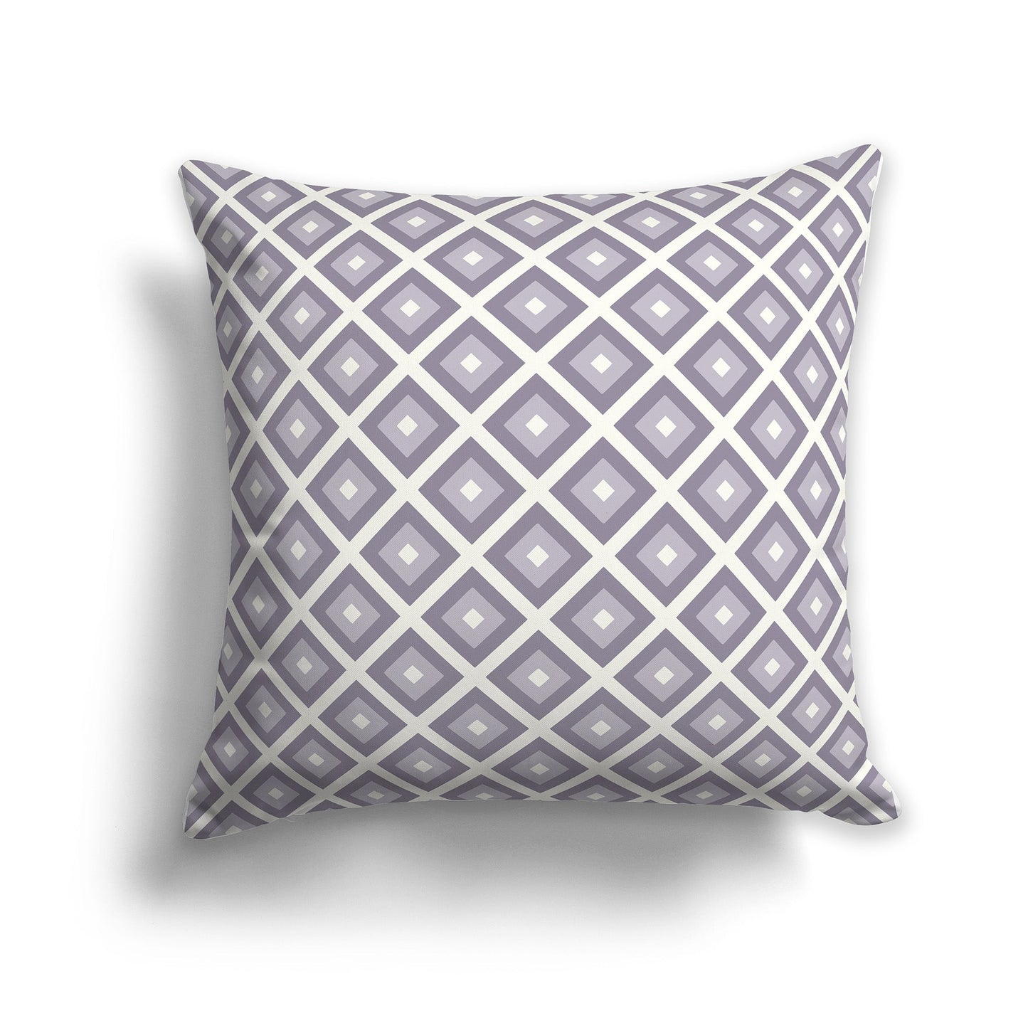 Throw Pillow with Radiating Two-tone Lavender and Pale Cream Squares on Both Sides, CAPC-1262-121