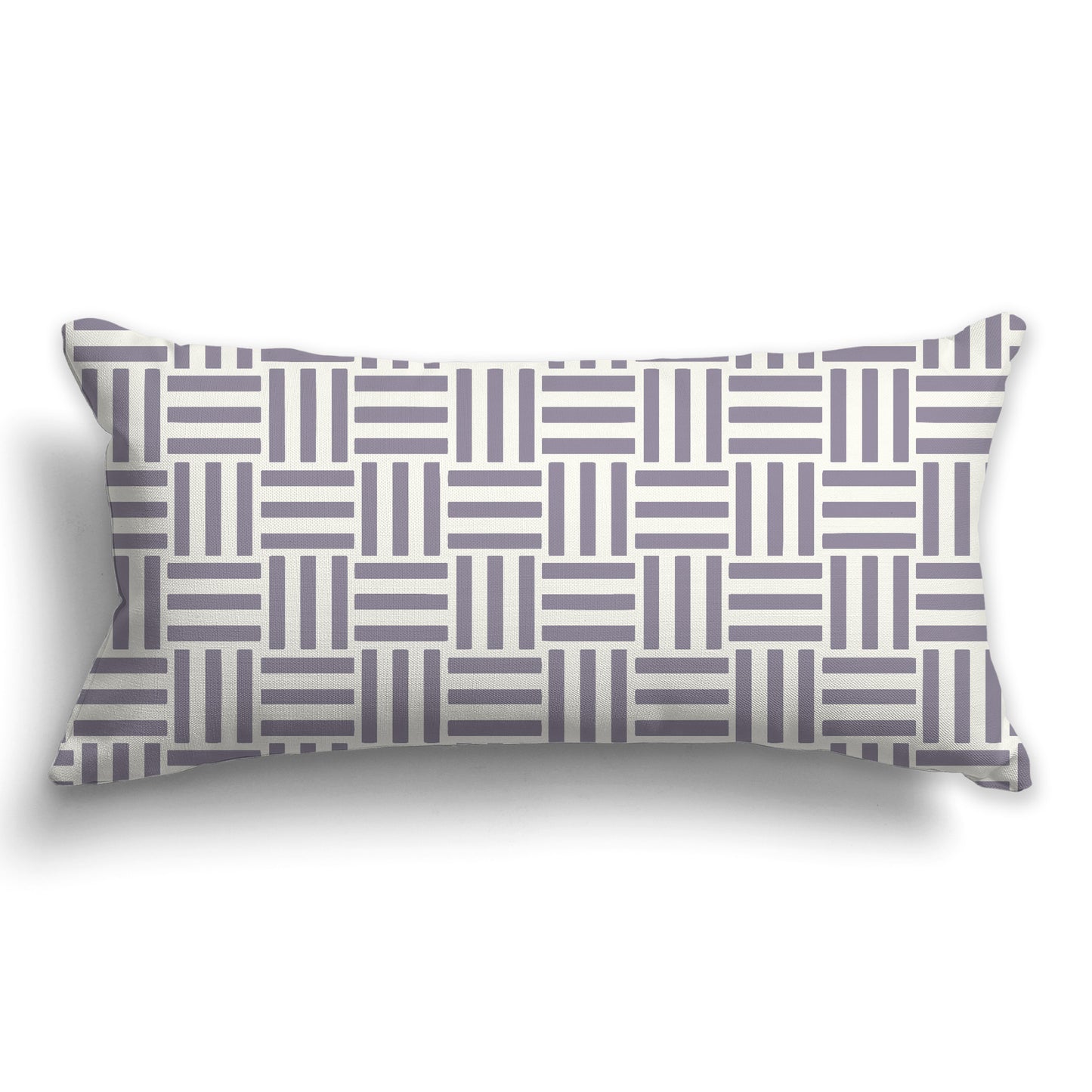 Throw Pillow with Lavender and Pale Cream Basket Weave Pattern on Both Sides, CAPC-1262-141
