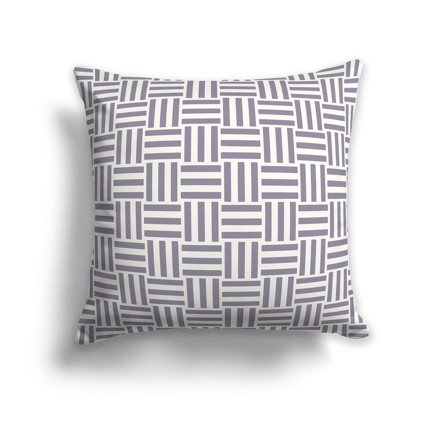 Throw Pillow with Lavender and Pale Cream Basket Weave Pattern on Both Sides, CAPC-1262-141