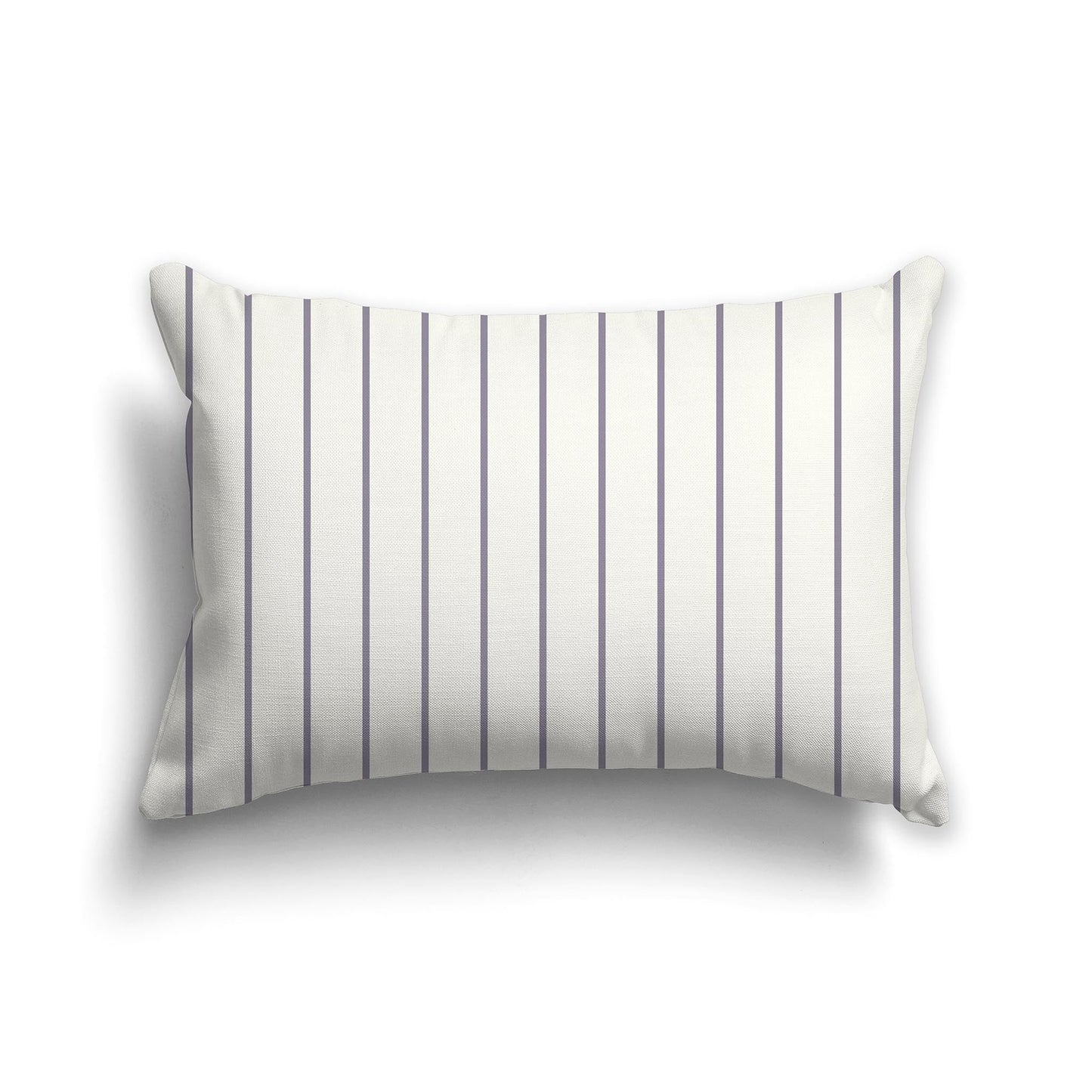 Pale Cream Throw Pillow with Fine Vertical Lavender Stripes on Front, CAPC-1262-151