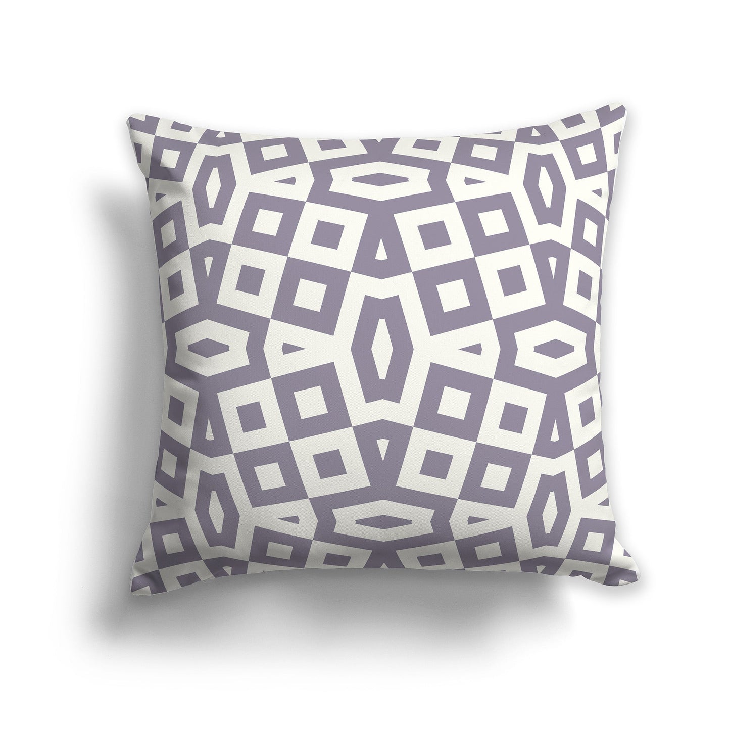 Throw Pillow with Lavender and Pale Cream Geometric Pattern on Both Sides, CAPC-1262-171