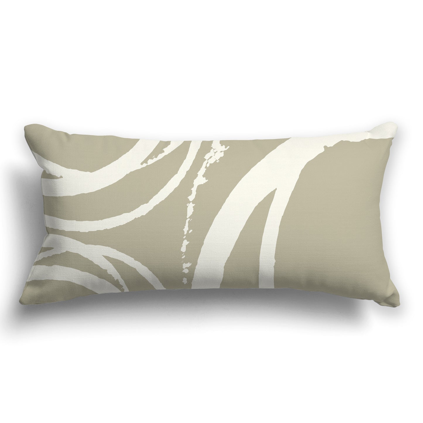 Pastel Green Throw Pillow with a Circular Cream Graphic on Both Sides, CAPC-1263-022