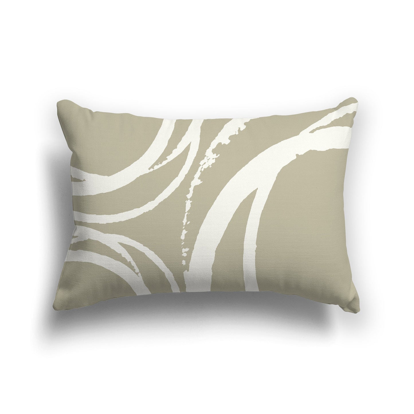 Pastel Green Throw Pillow with a Circular Cream Graphic on Both Sides, CAPC-1263-022
