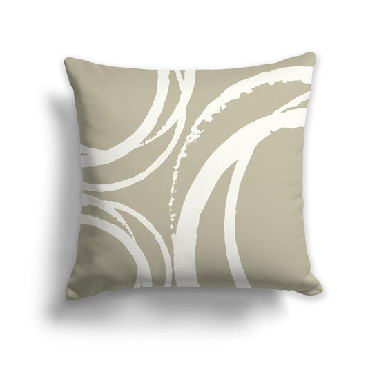 Pastel Green Throw Pillow with a Circular Cream Graphic on Both Sides, CAPC-1263-022