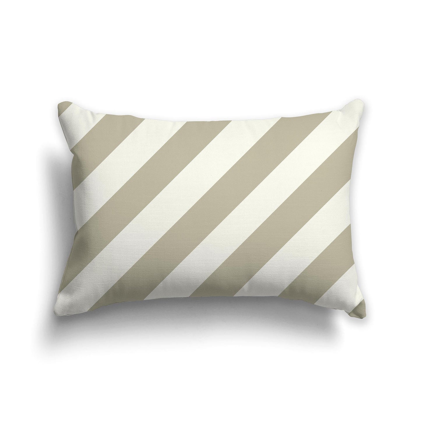 Throw Pillow with Pastel Green and Cream Diagonal Bars on Both Sides, CAPC-1263-031