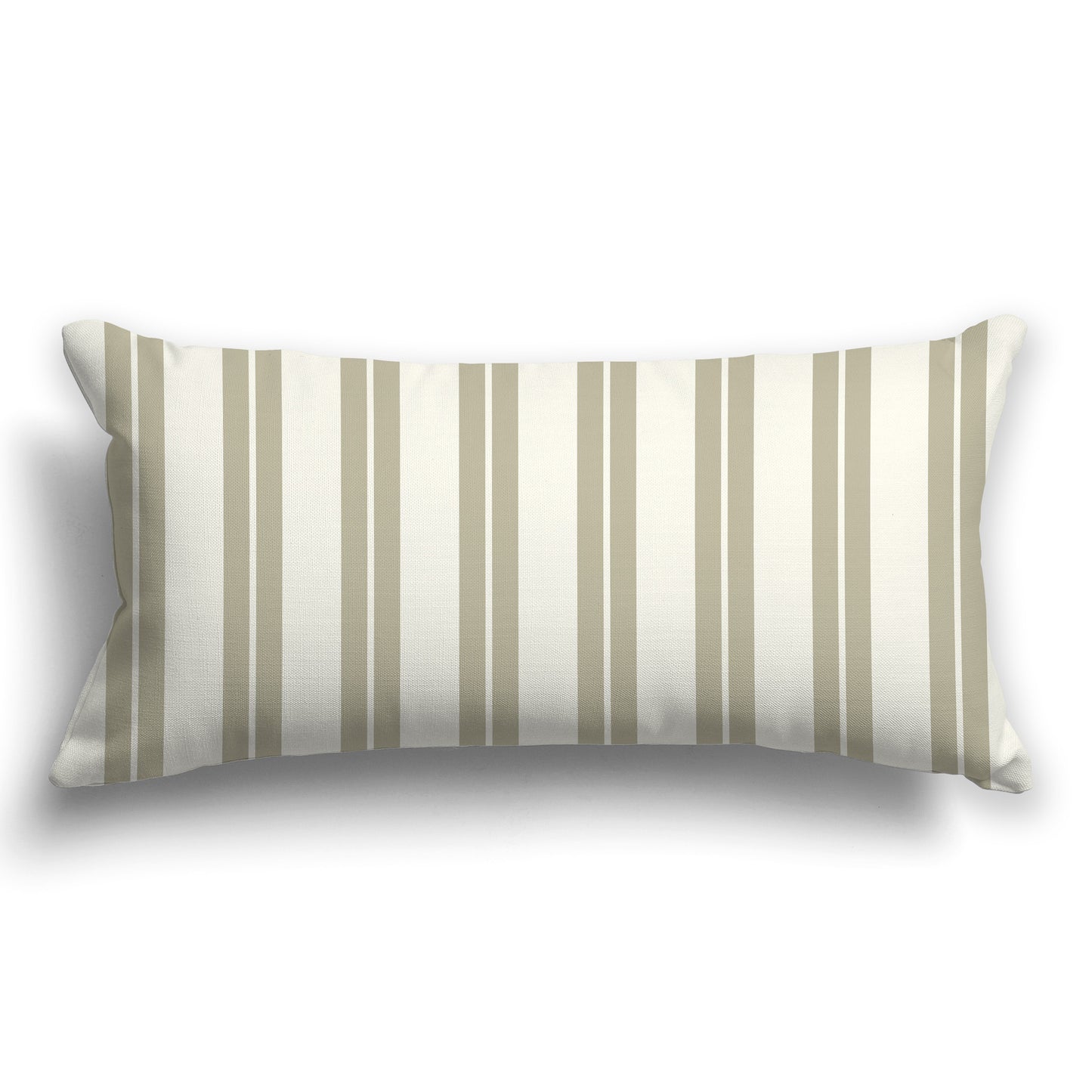 Cream Throw Pillow with Pastel Green and Cream Multistripe Pattern on Front, CAPC-1263-071