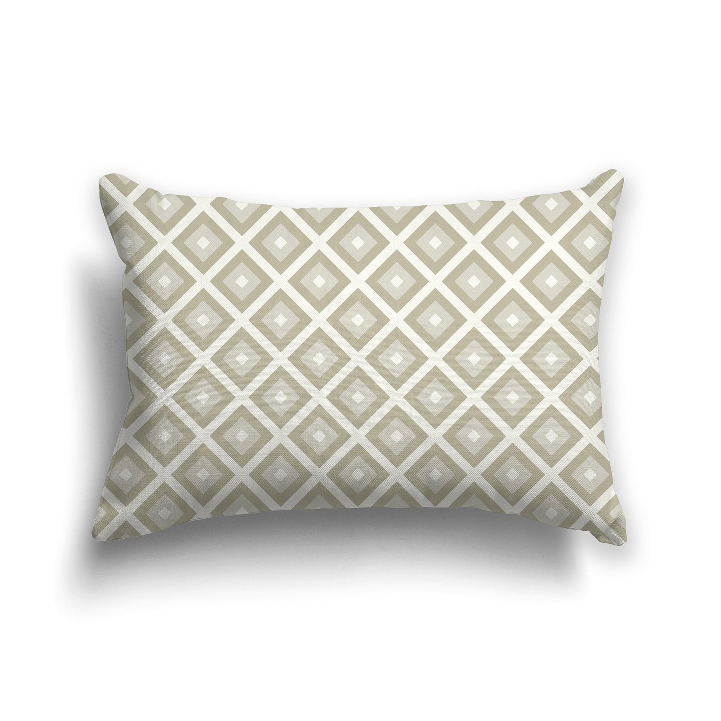 Throw Pillow with Radiating Two-tone Pastel Green and Cream Squares on Both Sides, CAPC-1263-121