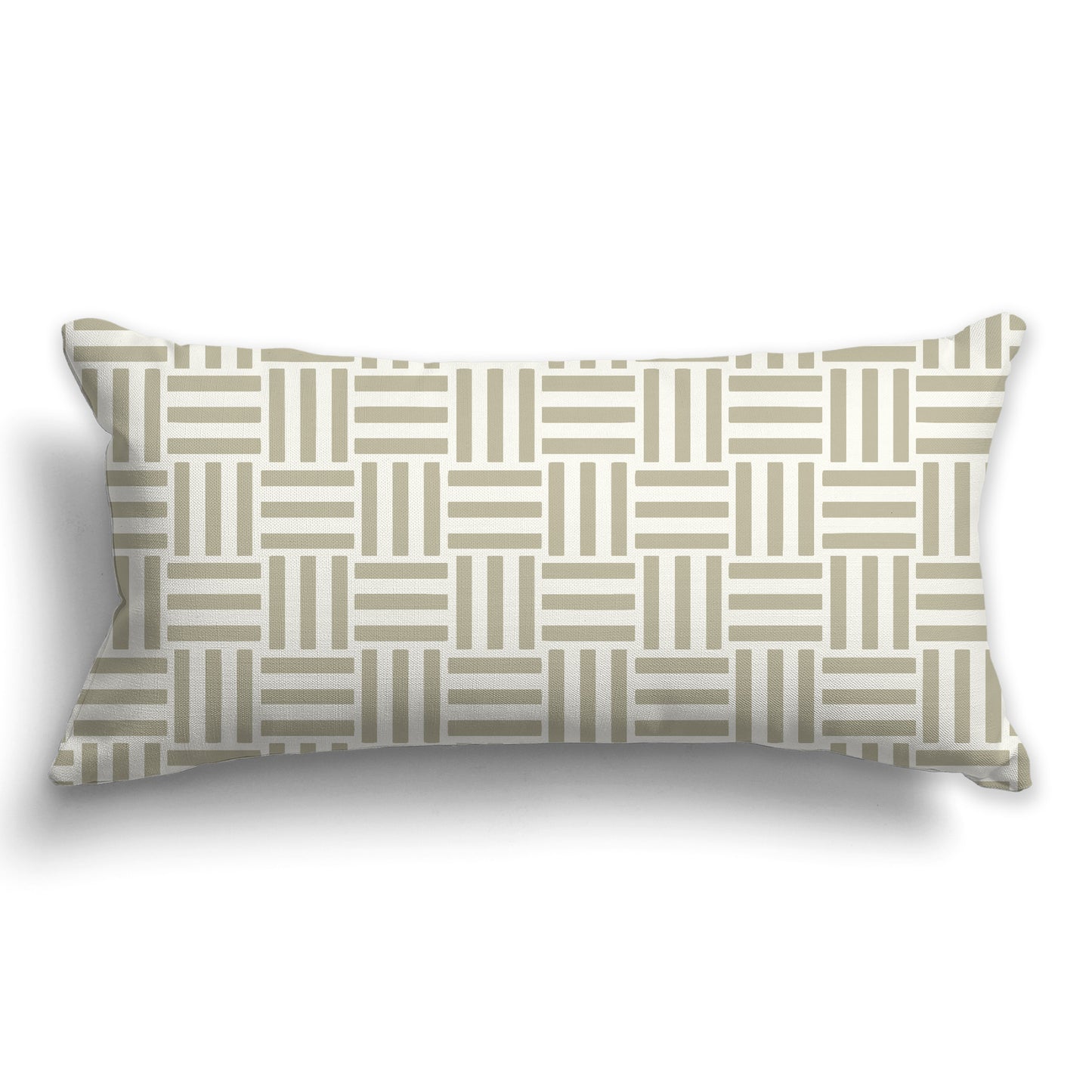 Throw Pillow with Pastel Green and Cream Basket Weave Pattern on Both Sides, CAPC-1263-141