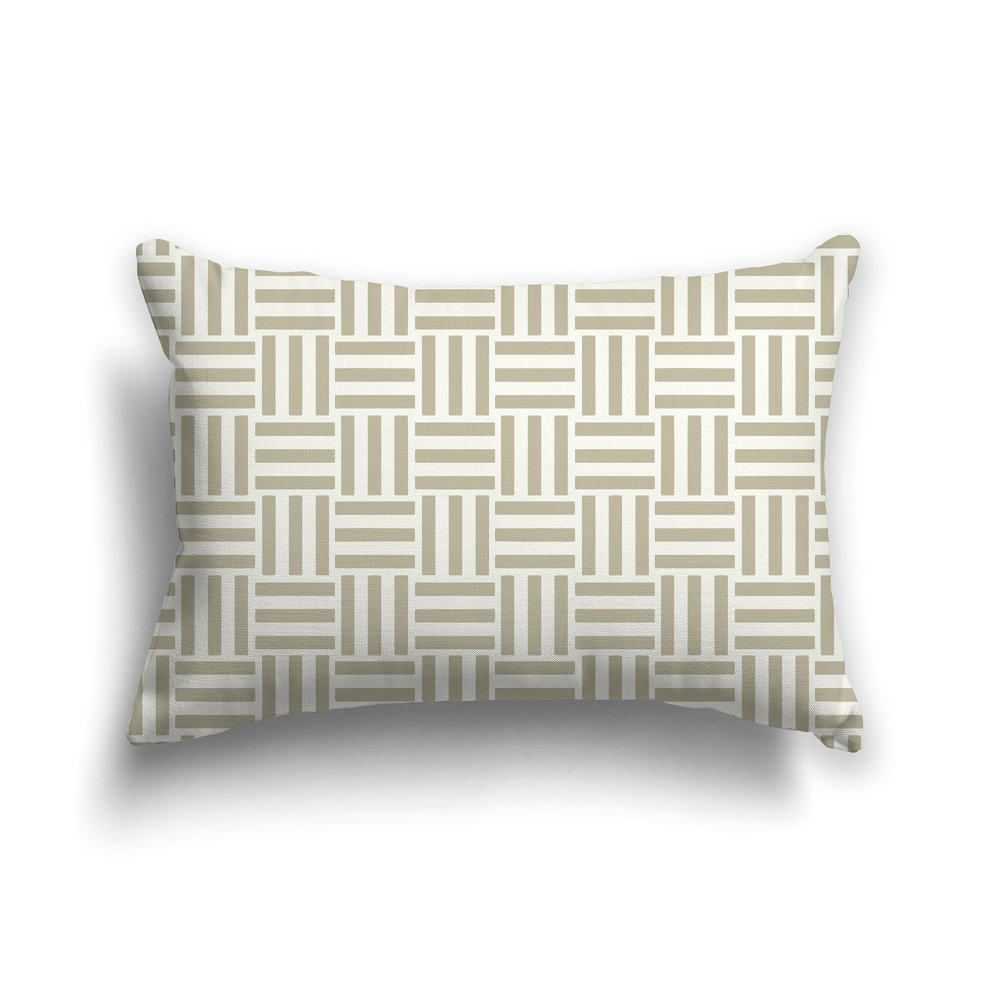 Throw Pillow with Pastel Green and Cream Basket Weave Pattern on Both Sides, CAPC-1263-141