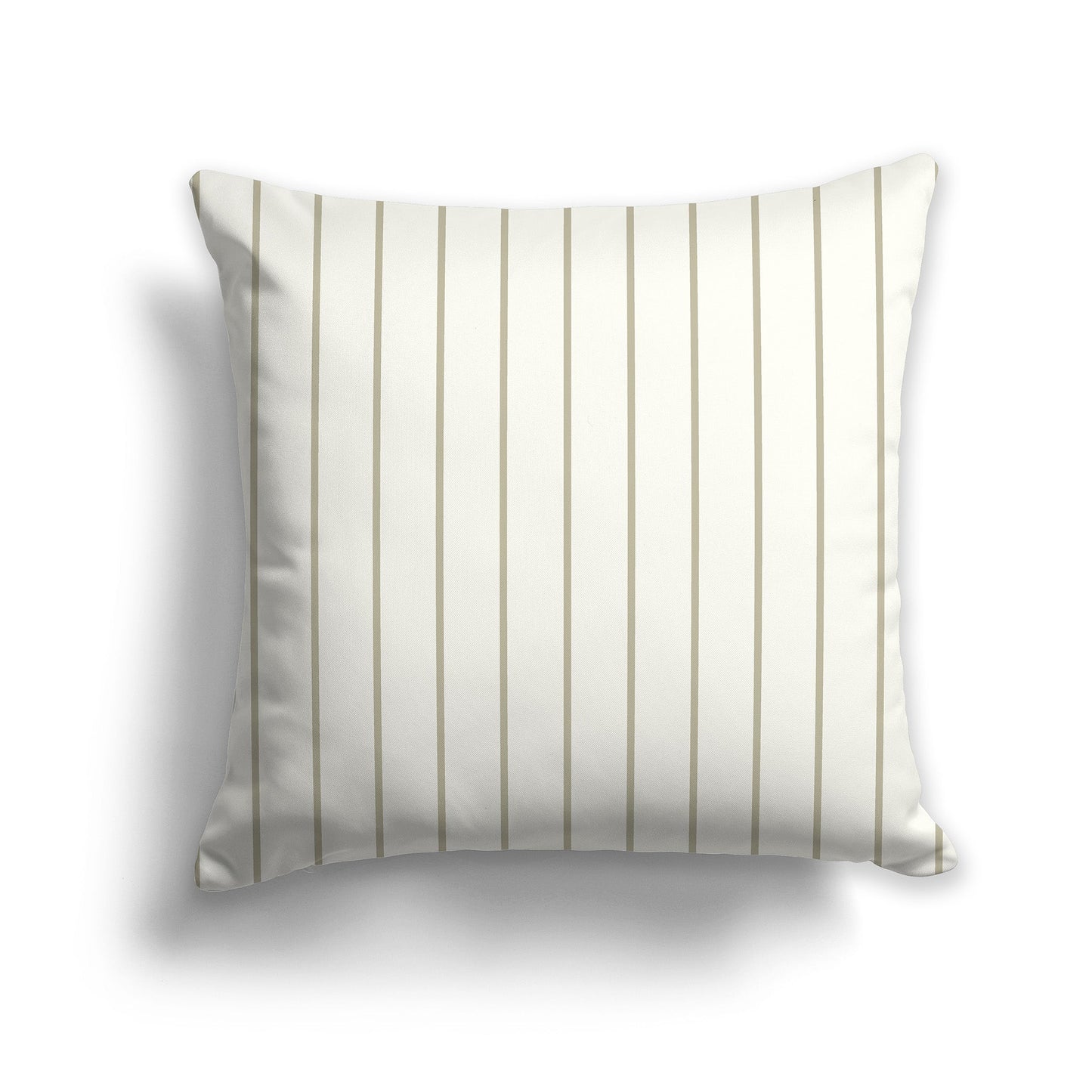 Cream Throw Pillow with Fine Vertical Pastel Green Stripes on Front, CAPC-1263-151