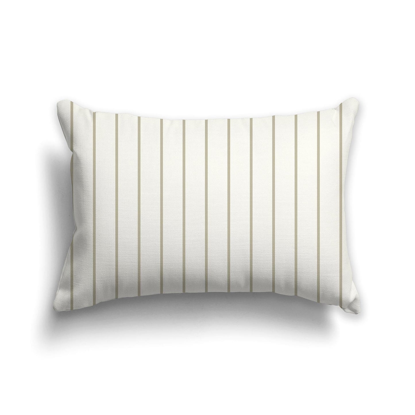 Cream Throw Pillow with Fine Vertical Pastel Green Stripes on Front, CAPC-1263-151