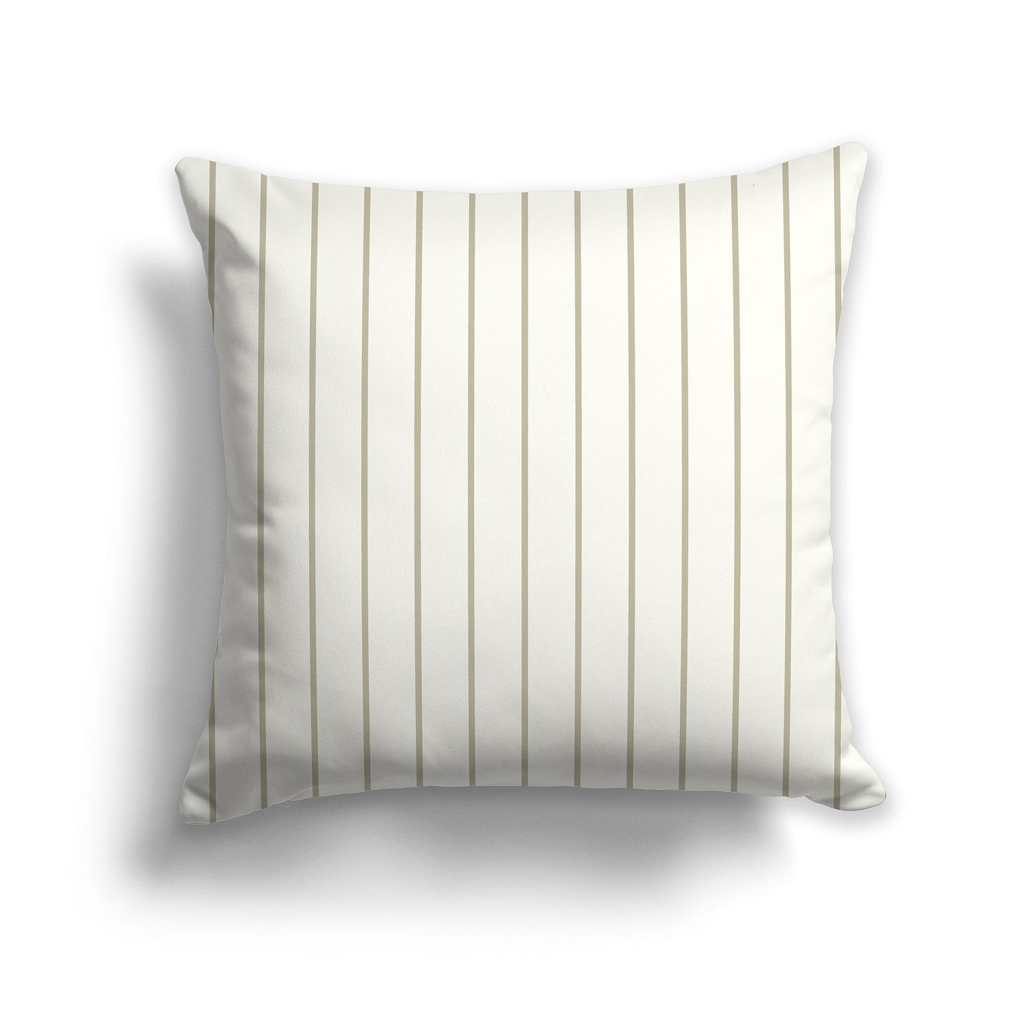 Cream Throw Pillow with Fine Vertical Pastel Green Stripes on Front, CAPC-1263-151
