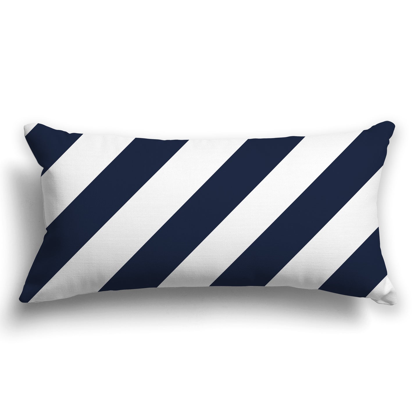 Throw Pillow with Navy Blue and White/Beige-white Diagonal Bars on Both Sides, CAPC-1271-031