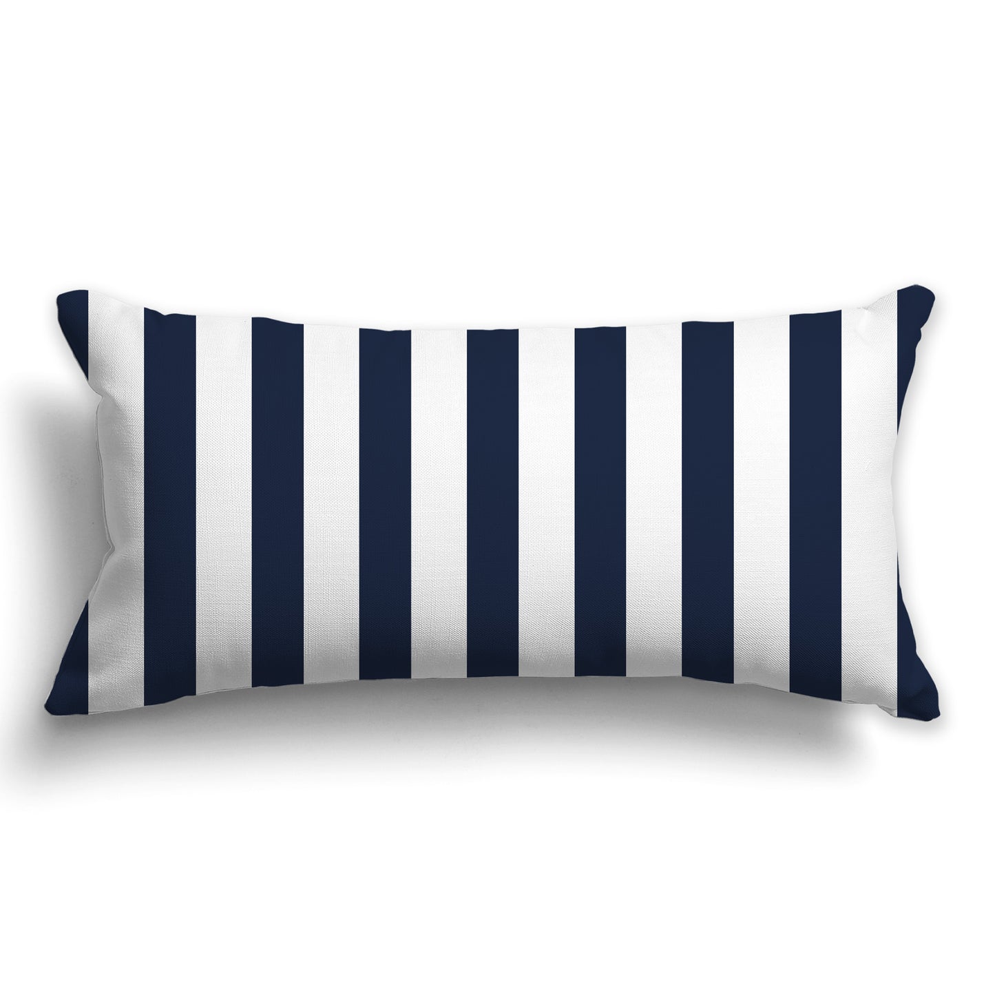 White/Beige-white Throw Pillow with Navy Blue Vertical Bars on Front, CAPC-1271-051