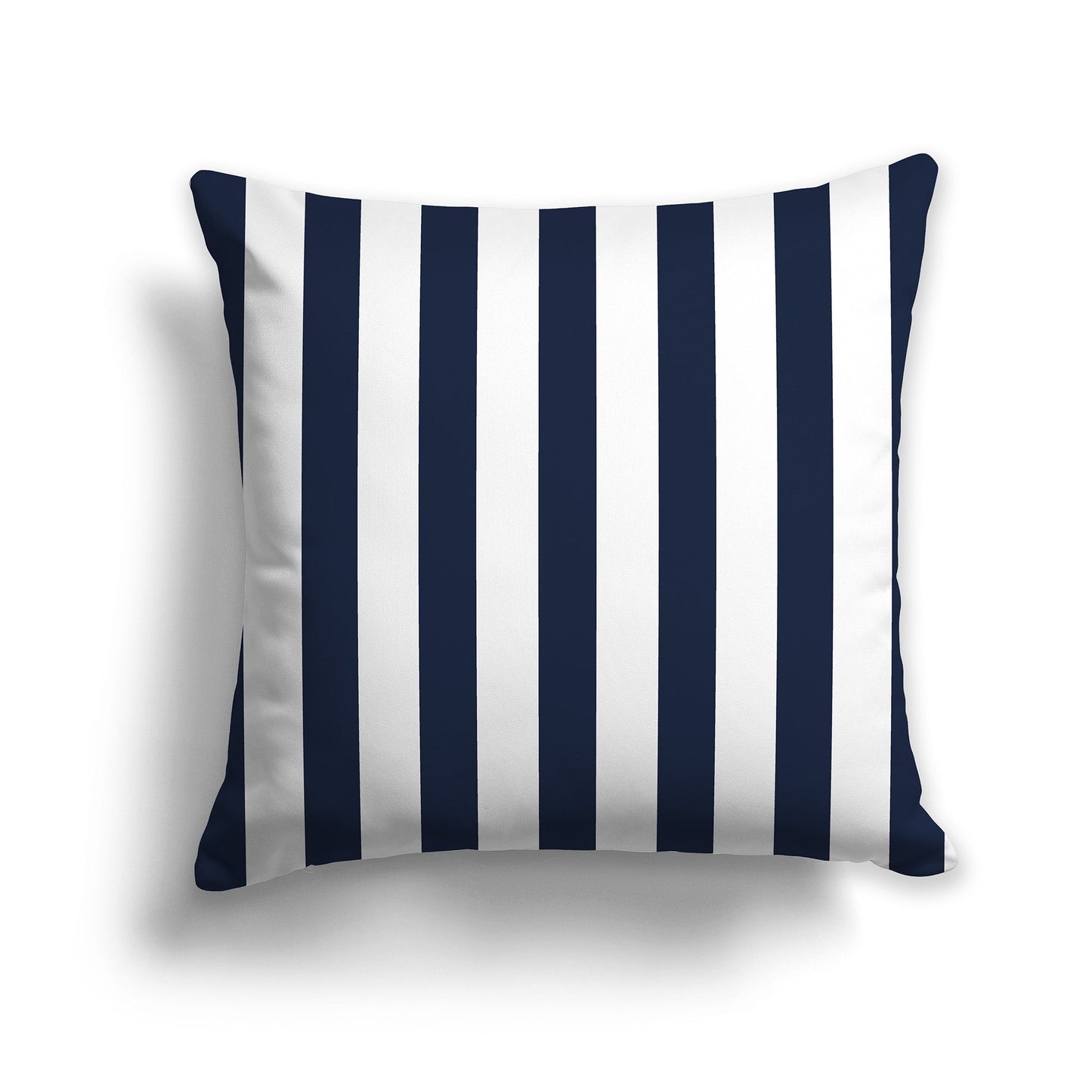 White/Beige-white Throw Pillow with Navy Blue Vertical Bars on Front, CAPC-1271-051