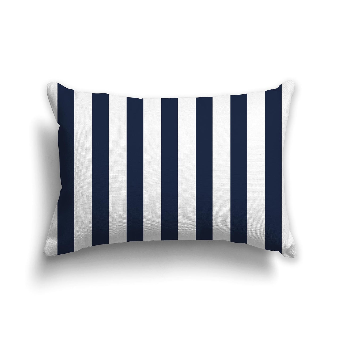 White/Beige-white Throw Pillow with Navy Blue Vertical Bars on Front, CAPC-1271-051