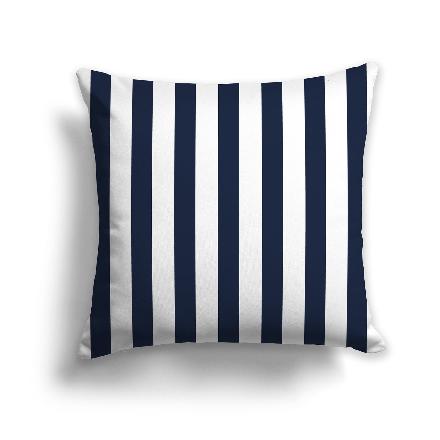 White/Beige-white Throw Pillow with Navy Blue Vertical Bars on Front, CAPC-1271-051