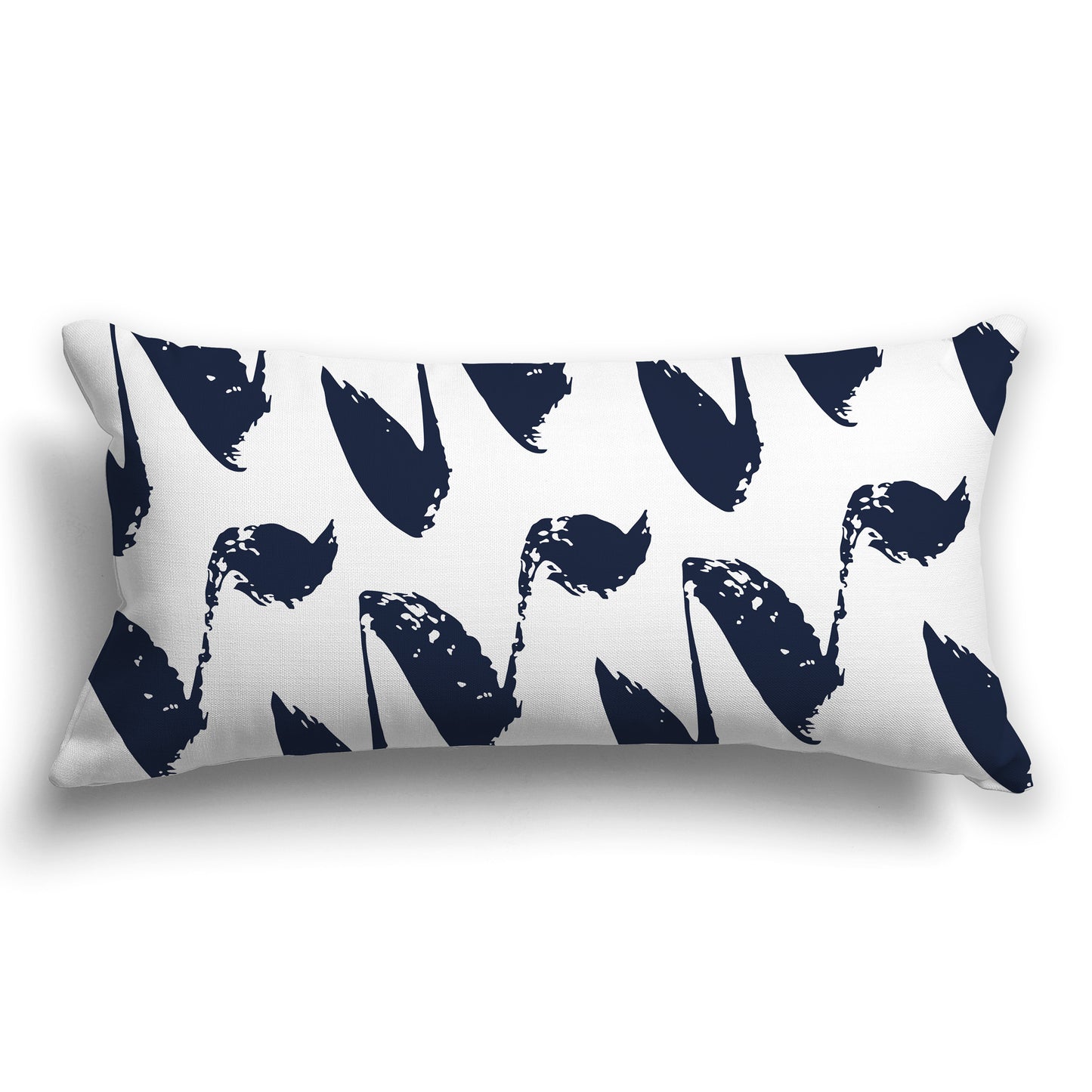 White/Beige-white Throw Pillow with Navy Blue Squiggle Pattern on Both Sides, CAPC-1271-081
