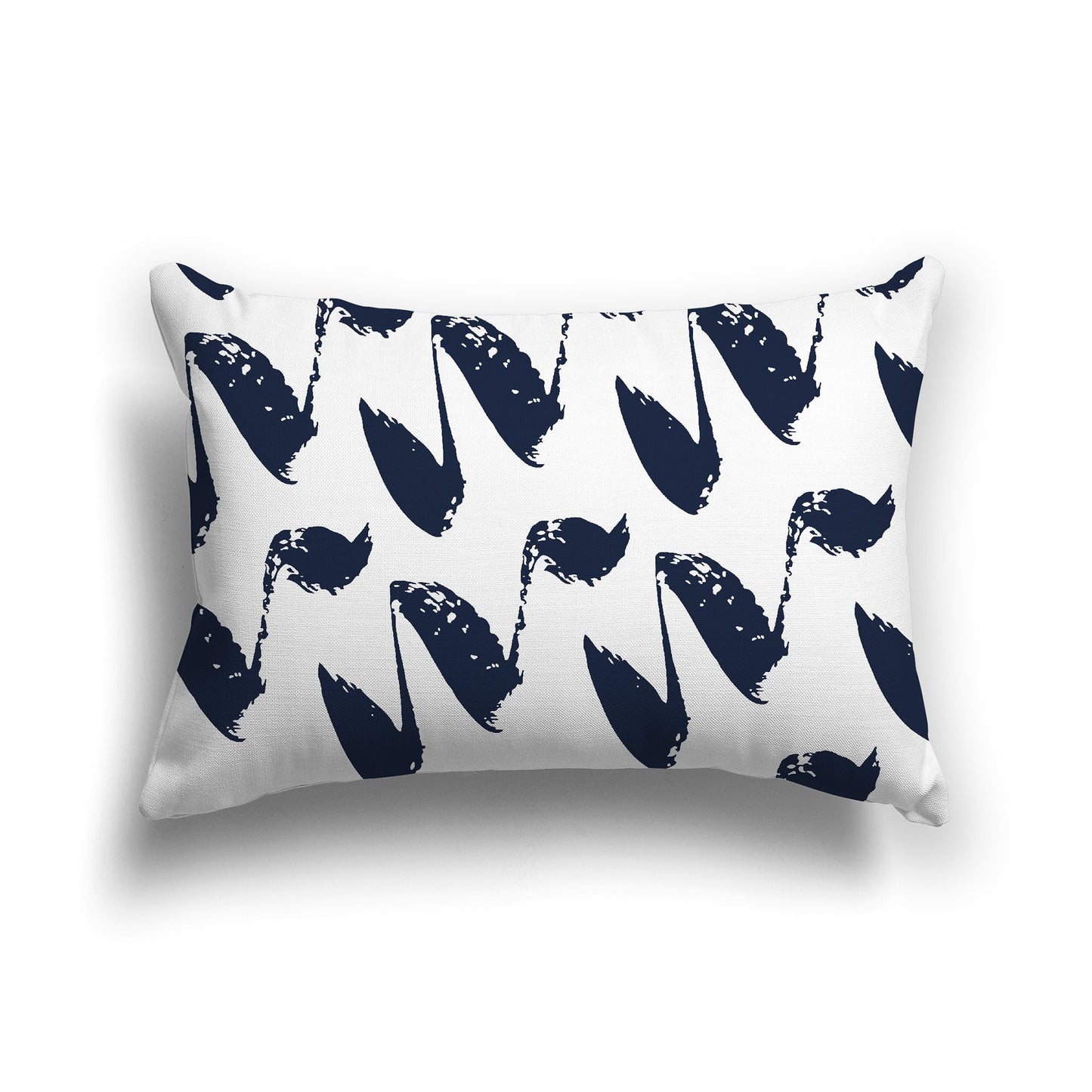 White/Beige-white Throw Pillow with Navy Blue Squiggle Pattern on Both Sides, CAPC-1271-081