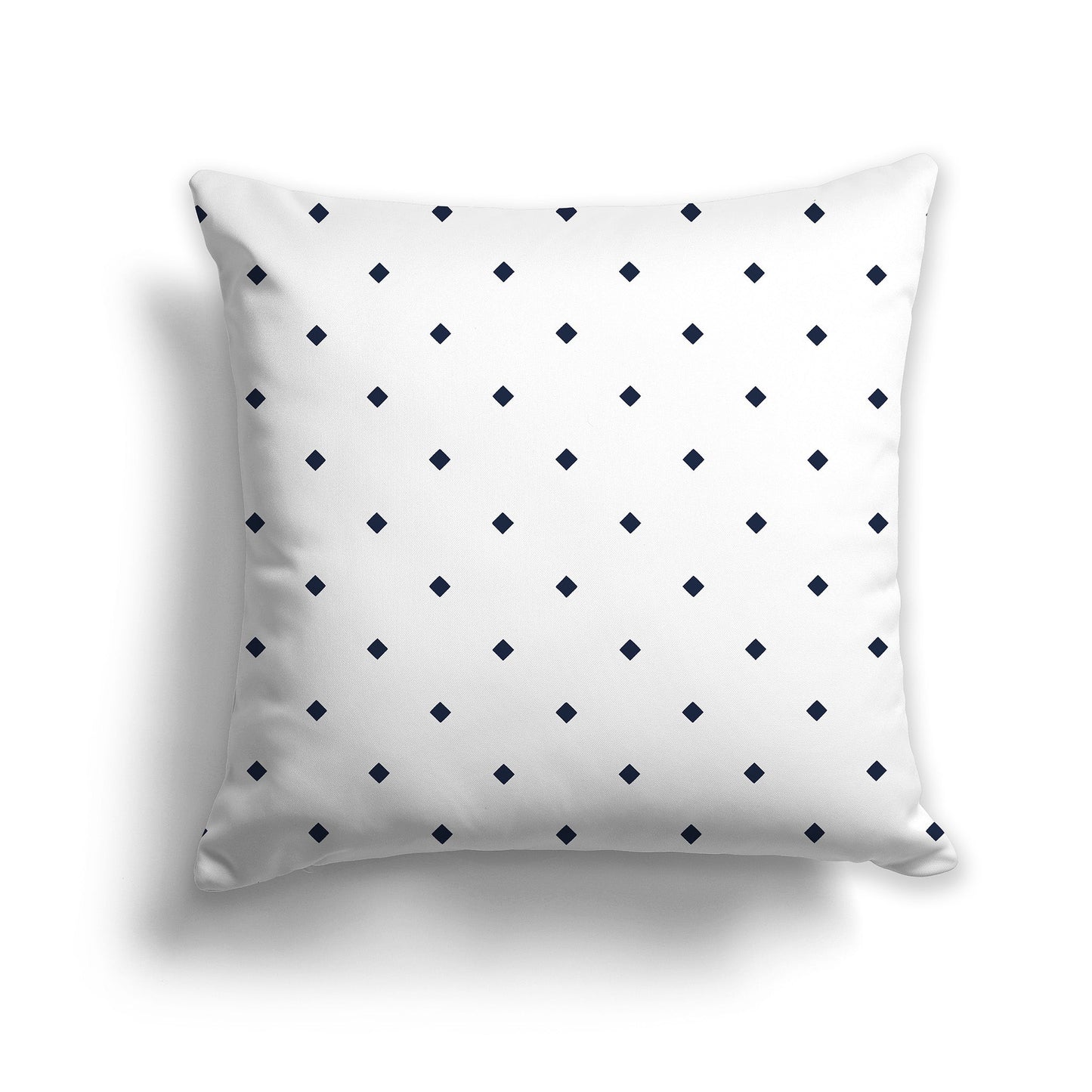 White/Beige-white Throw Pillow with Large Navy Blue Diamond Pattern on Front, CAPC-1271-101