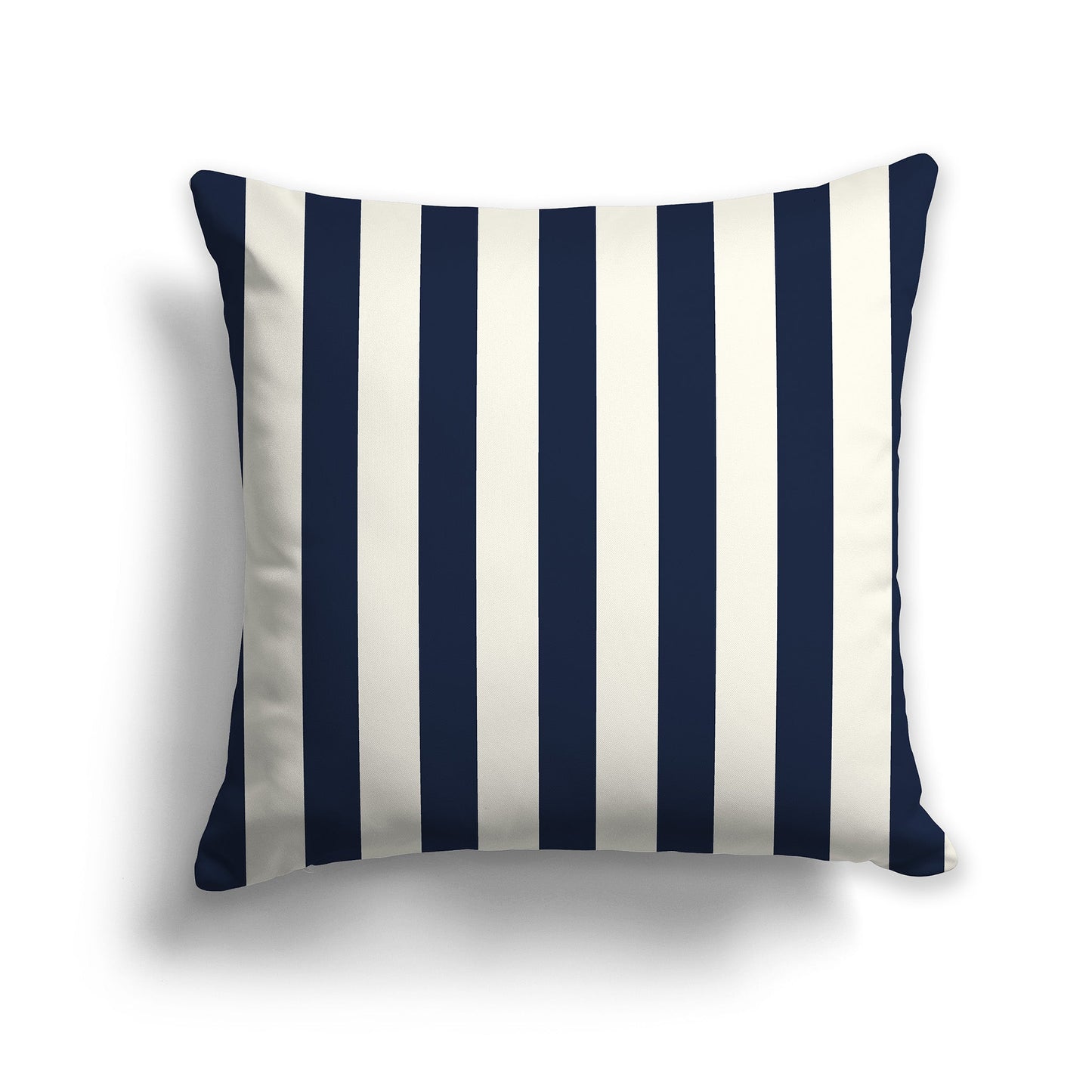 Cream Throw Pillow with Navy Blue Vertical Bars on Front, CAPC-1273-051