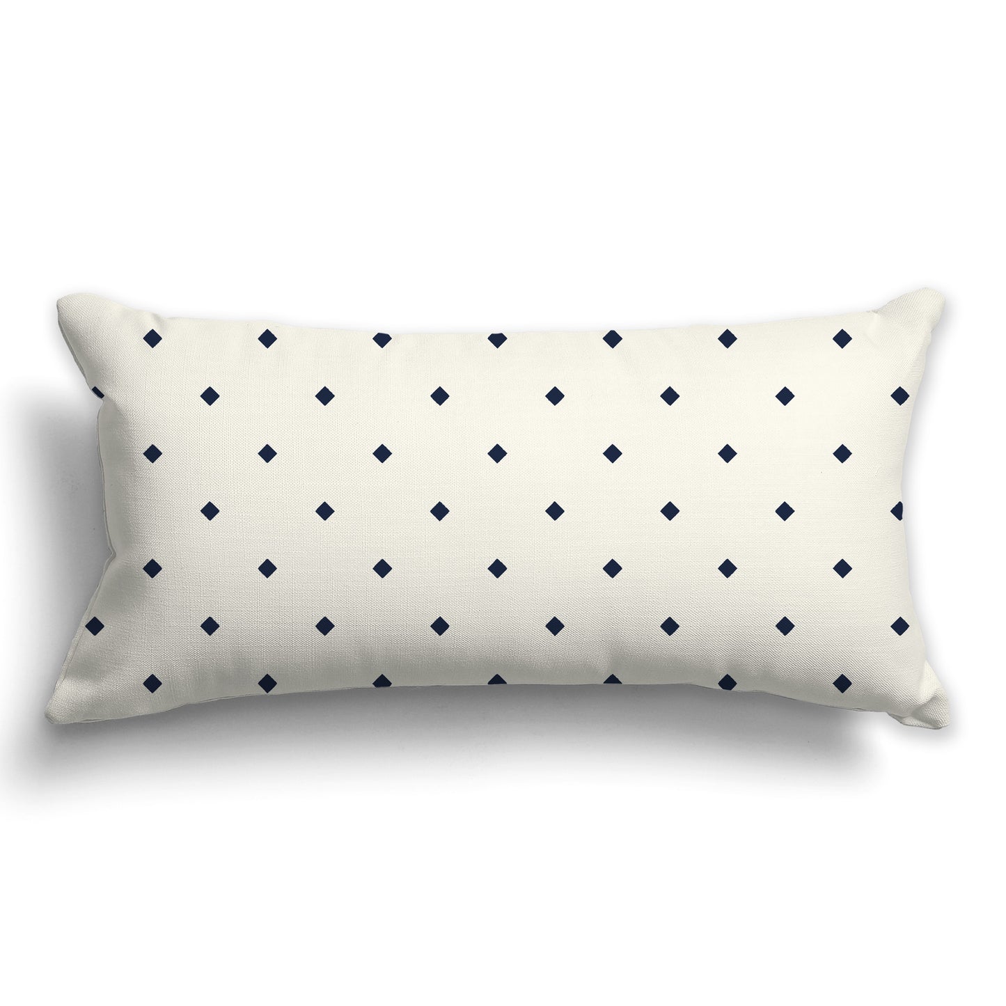 Cream Throw Pillow with Large Navy Blue Diamond Pattern on Front, CAPC-1273-101