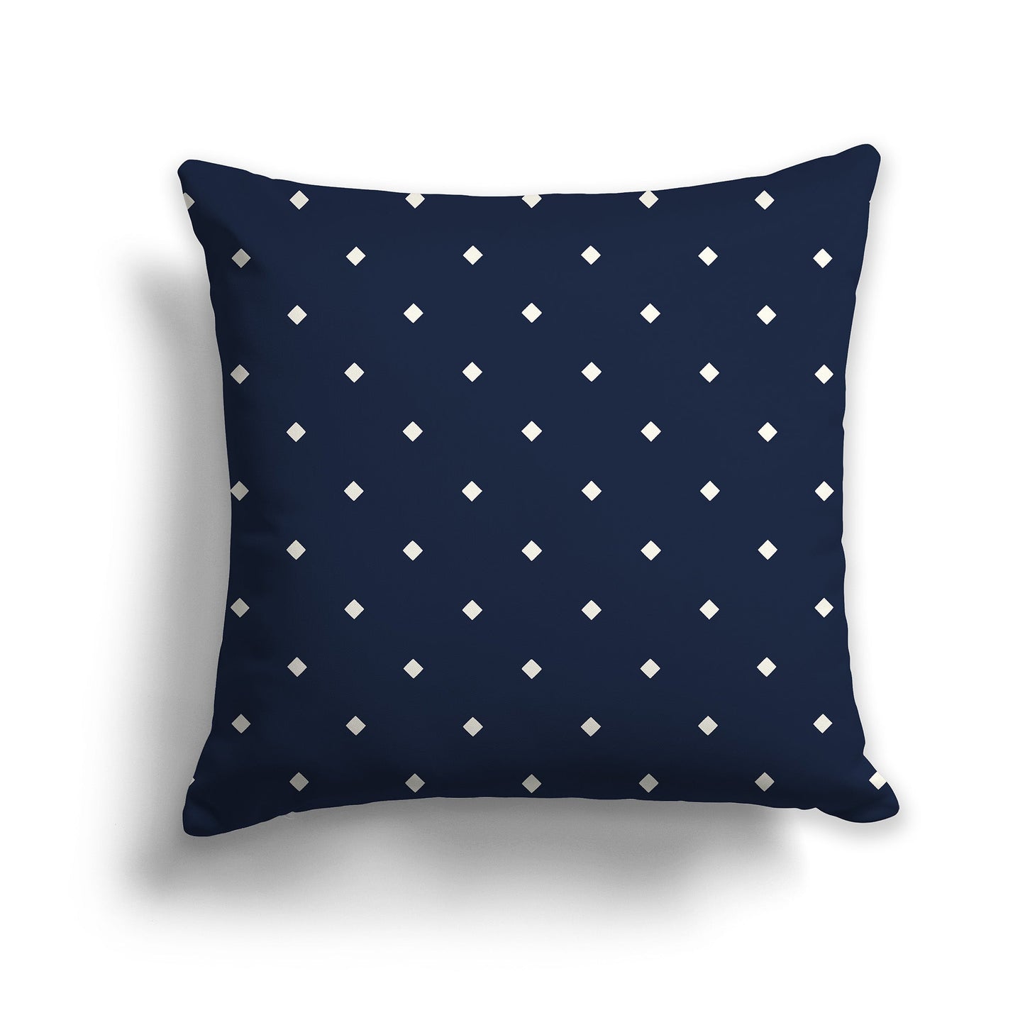 Navy Blue Throw Pillow with Large Cream Diamond Pattern on Front, CAPC-1273-102