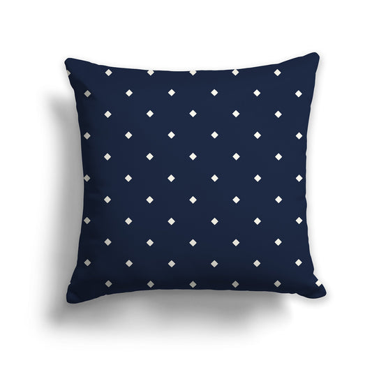 Navy Blue Throw Pillow with Large Cream Diamond Pattern on Front, CAPC-1273-102