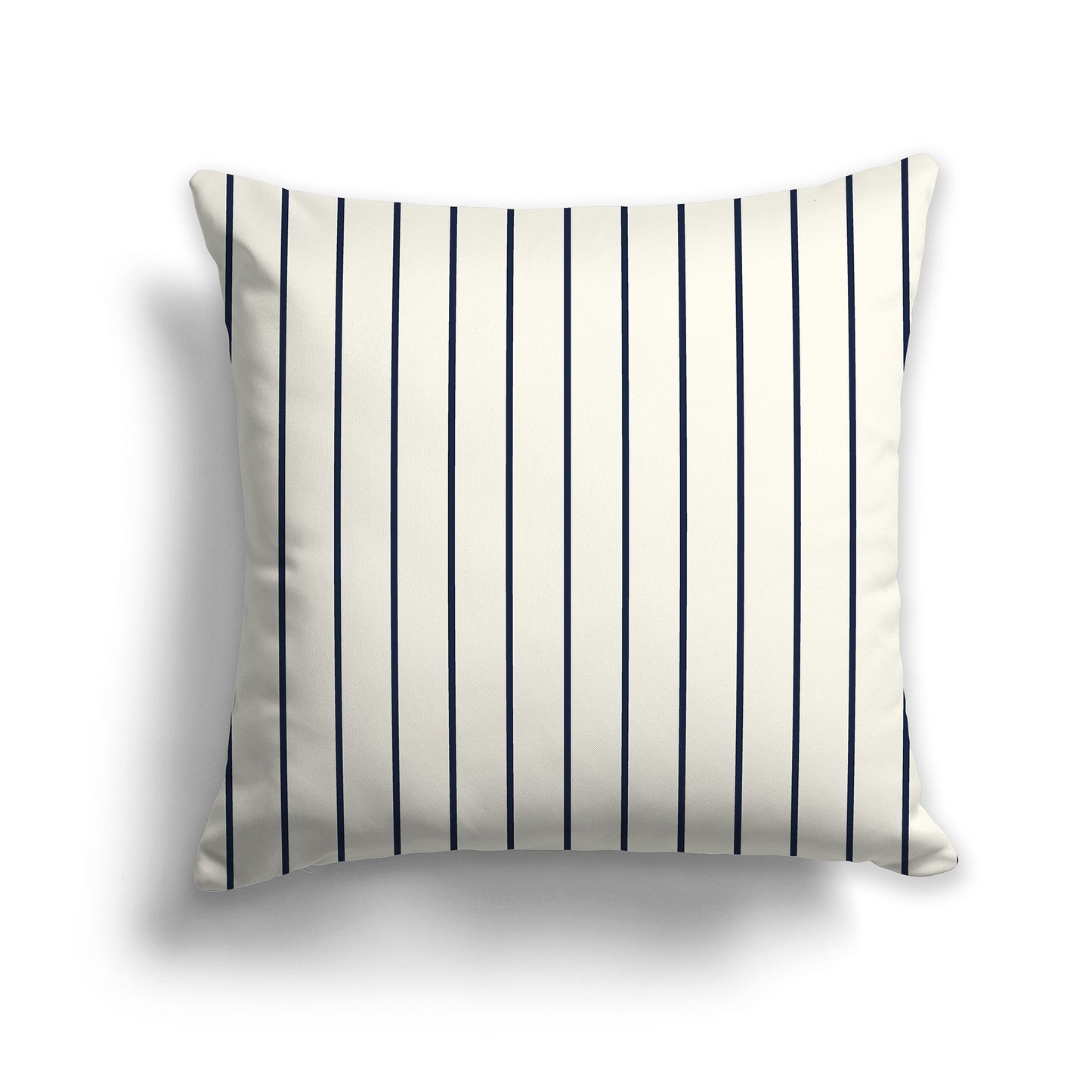 Cream Throw Pillow with Fine Vertical Navy Blue Stripes on Front, CAPC-1273-151