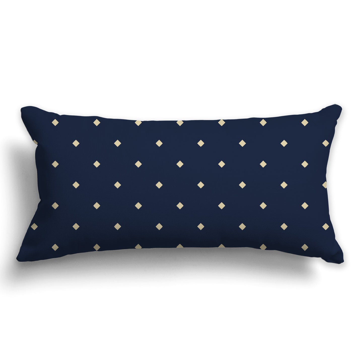 Navy Blue Throw Pillow with Large Tan Diamond Pattern on Front, CAPC-1274-102