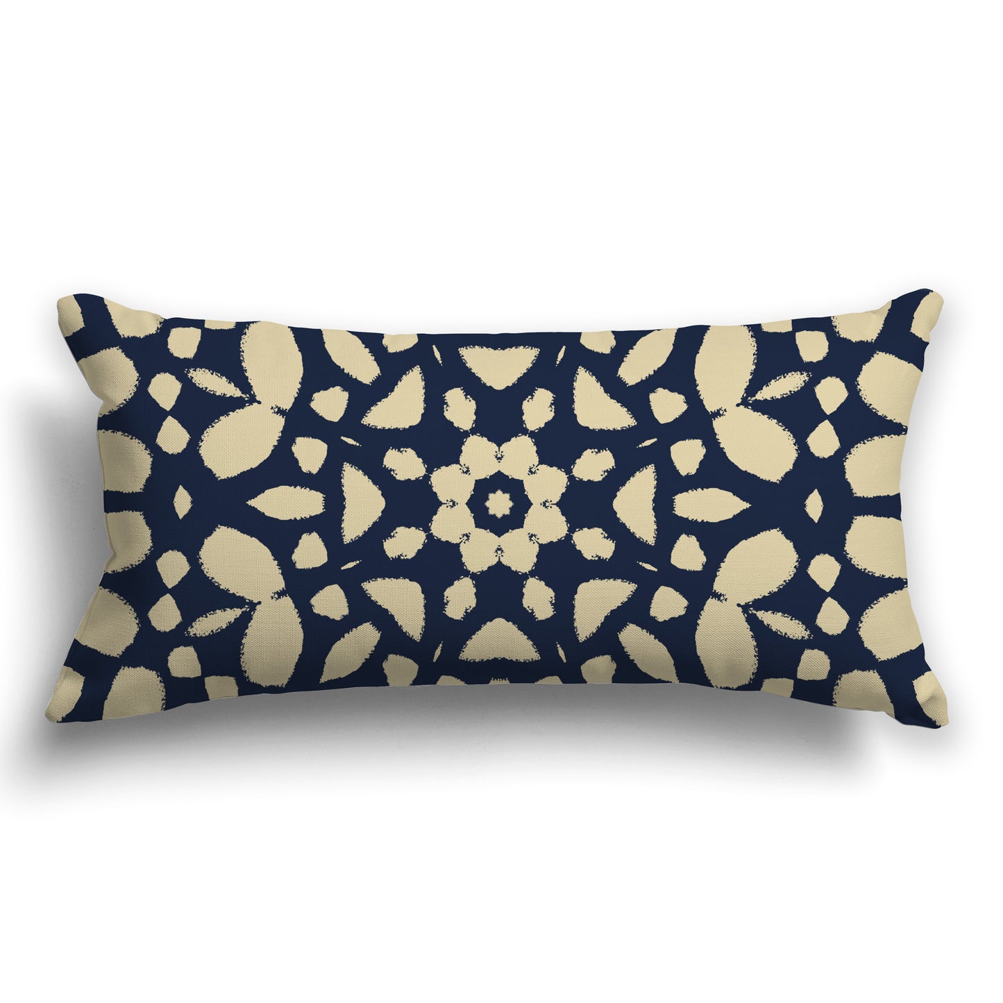 Navy Blue Throw Pillow with Tan Circular Graphic on Both Sides, CAPC-1274-181