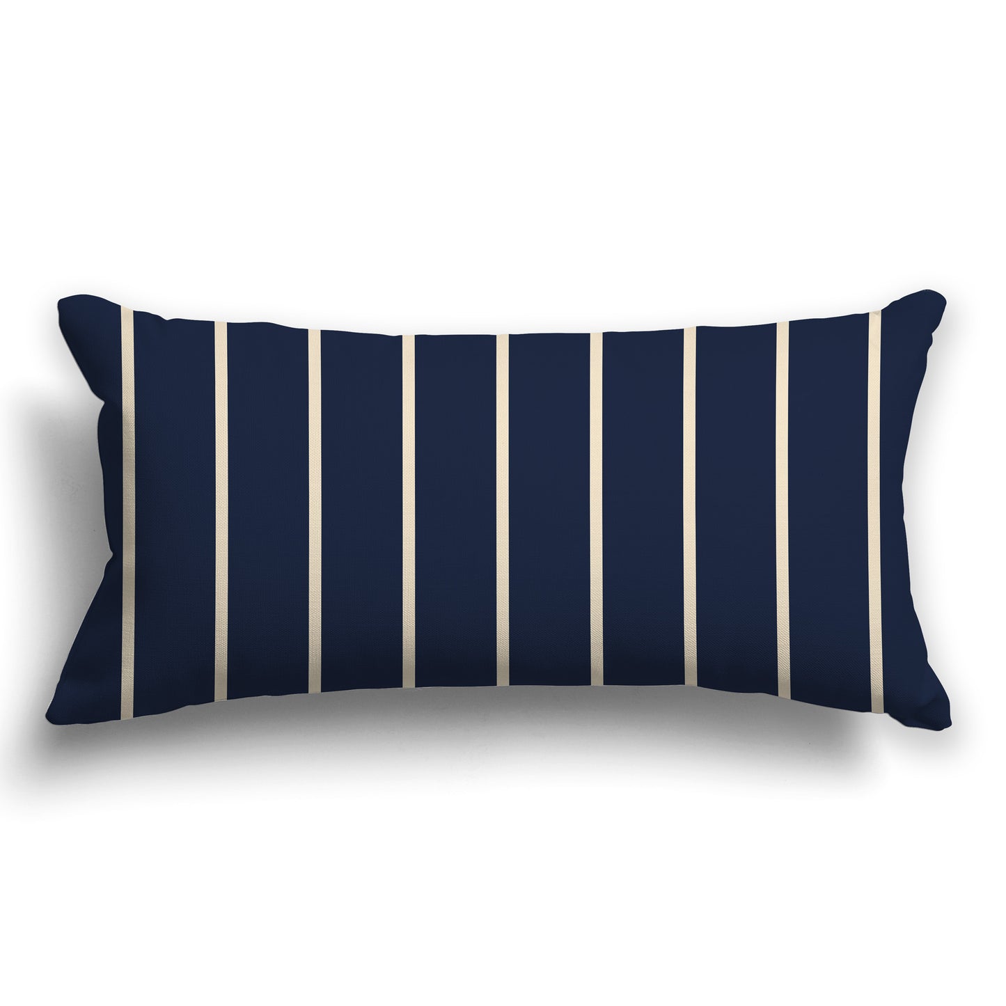 Navy Blue Throw Pillow with Beige Vertical Stripes on Front, CAPC-1275-062
