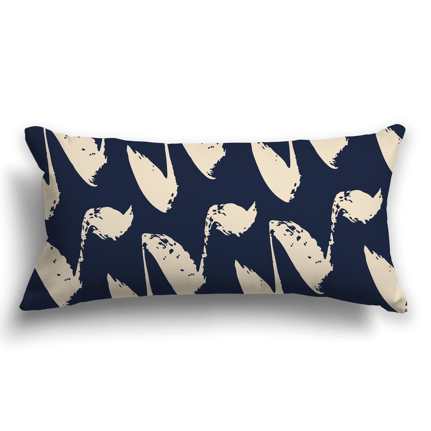 Navy Blue Throw Pillow with Beige Squiggle Pattern on Both Sides, CAPC-1275-082