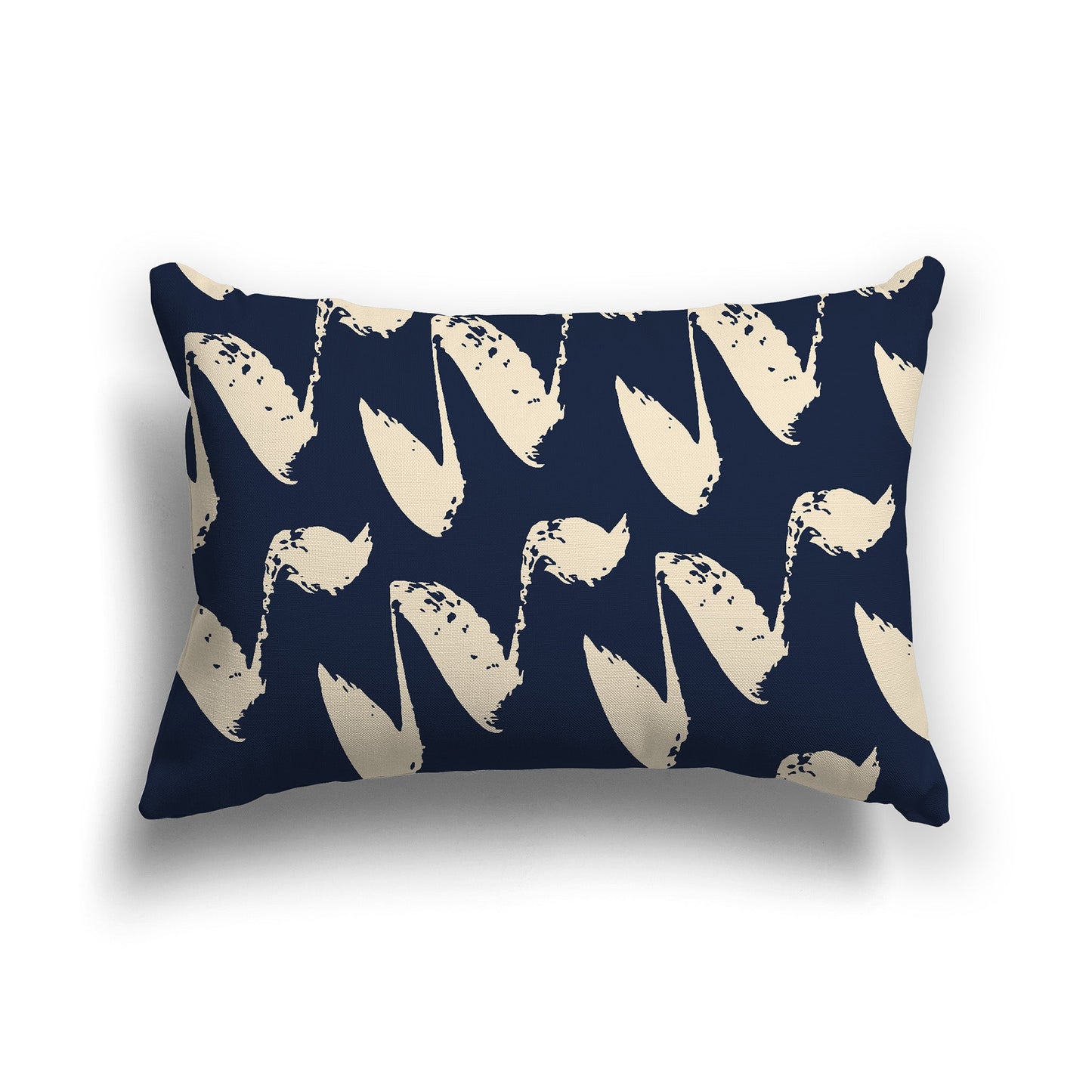 Navy Blue Throw Pillow with Beige Squiggle Pattern on Both Sides, CAPC-1275-082