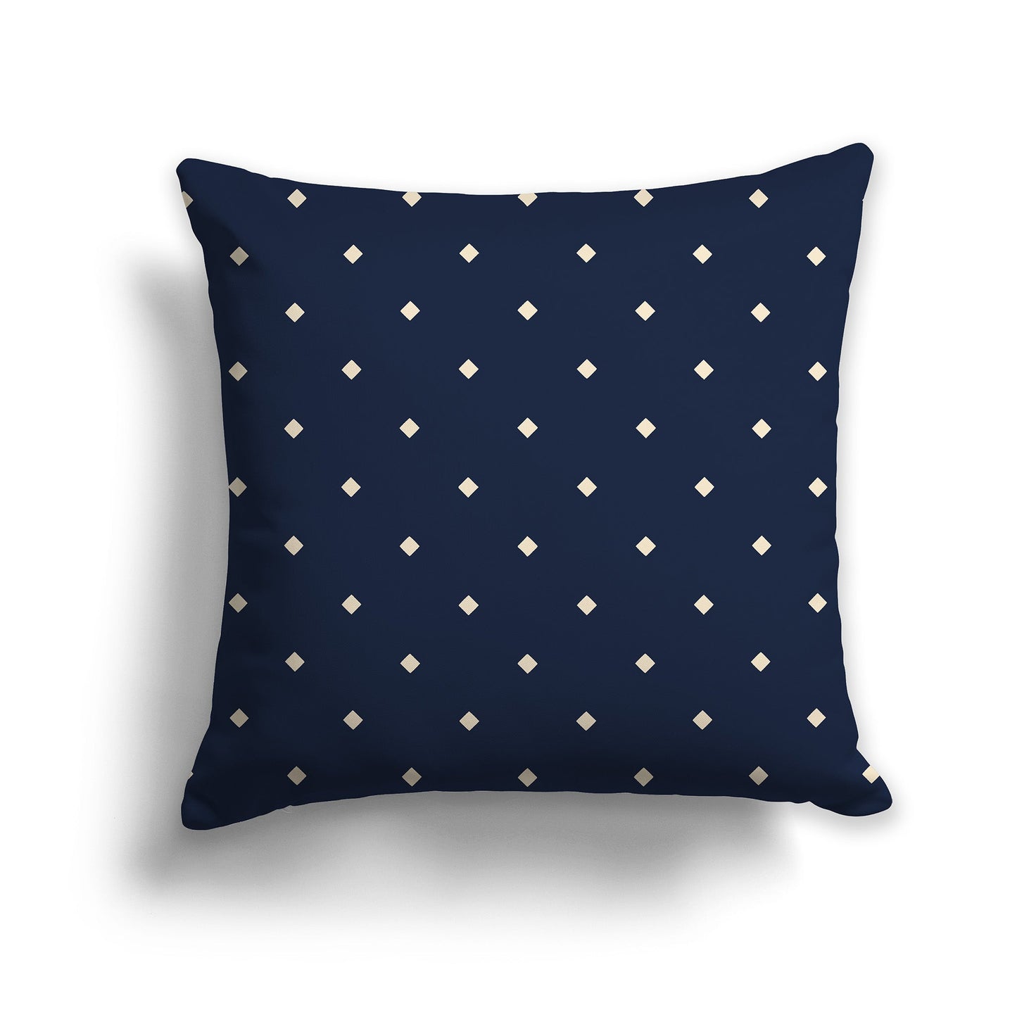 Navy Blue Throw Pillow with Large Beige Diamond Pattern on Front, CAPC-1275-102