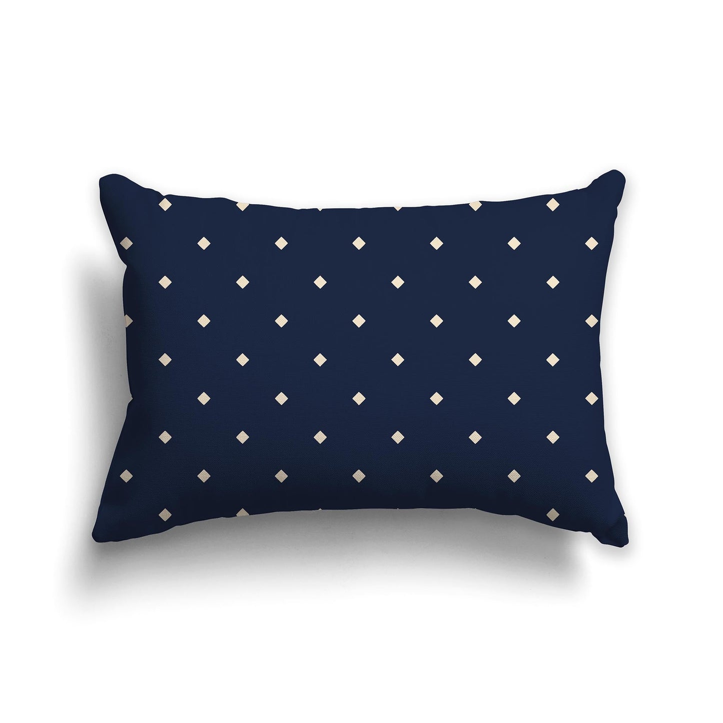 Navy Blue Throw Pillow with Large Beige Diamond Pattern on Front, CAPC-1275-102