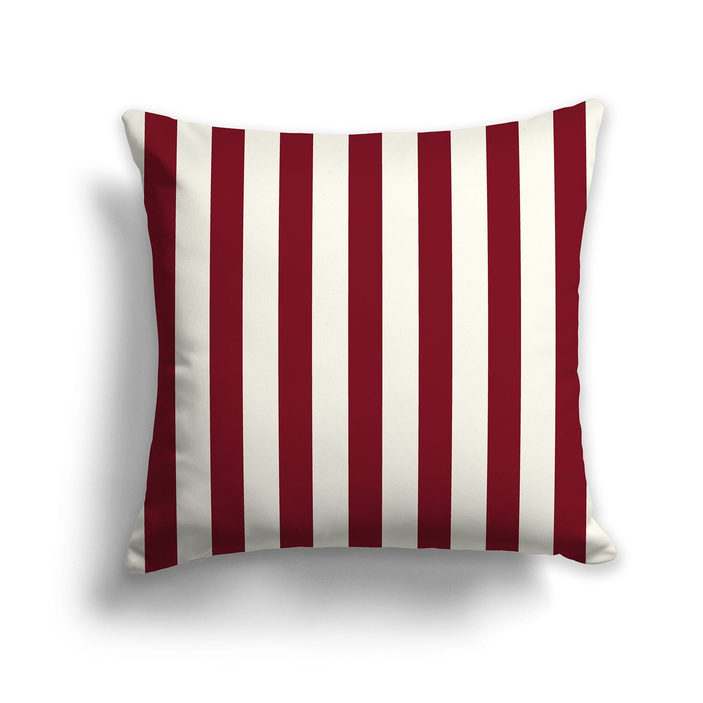Pale Cream Throw Pillow with Burgundy Red Vertical Bars on Front, CAPC-1283-051