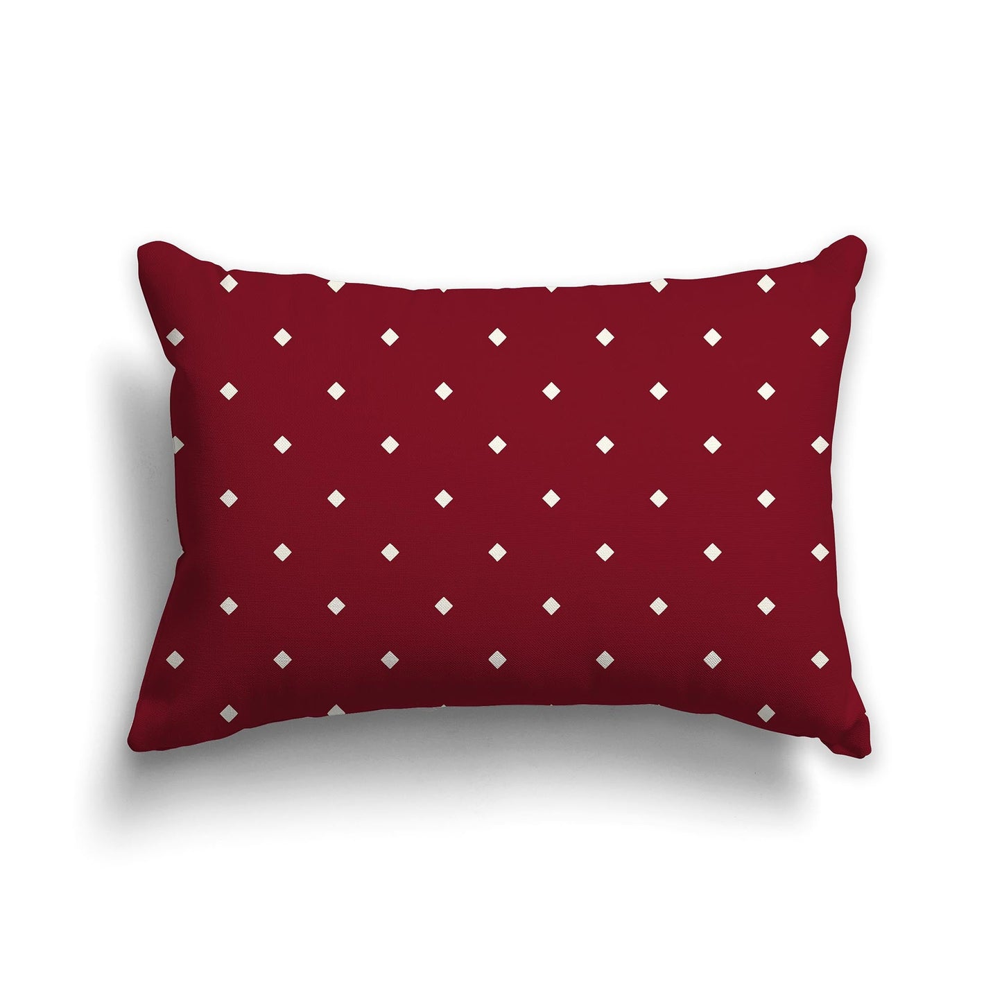 Burgundy Red Throw Pillow with Large Pale Cream Diamond Pattern on Front, CAPC-1283-102