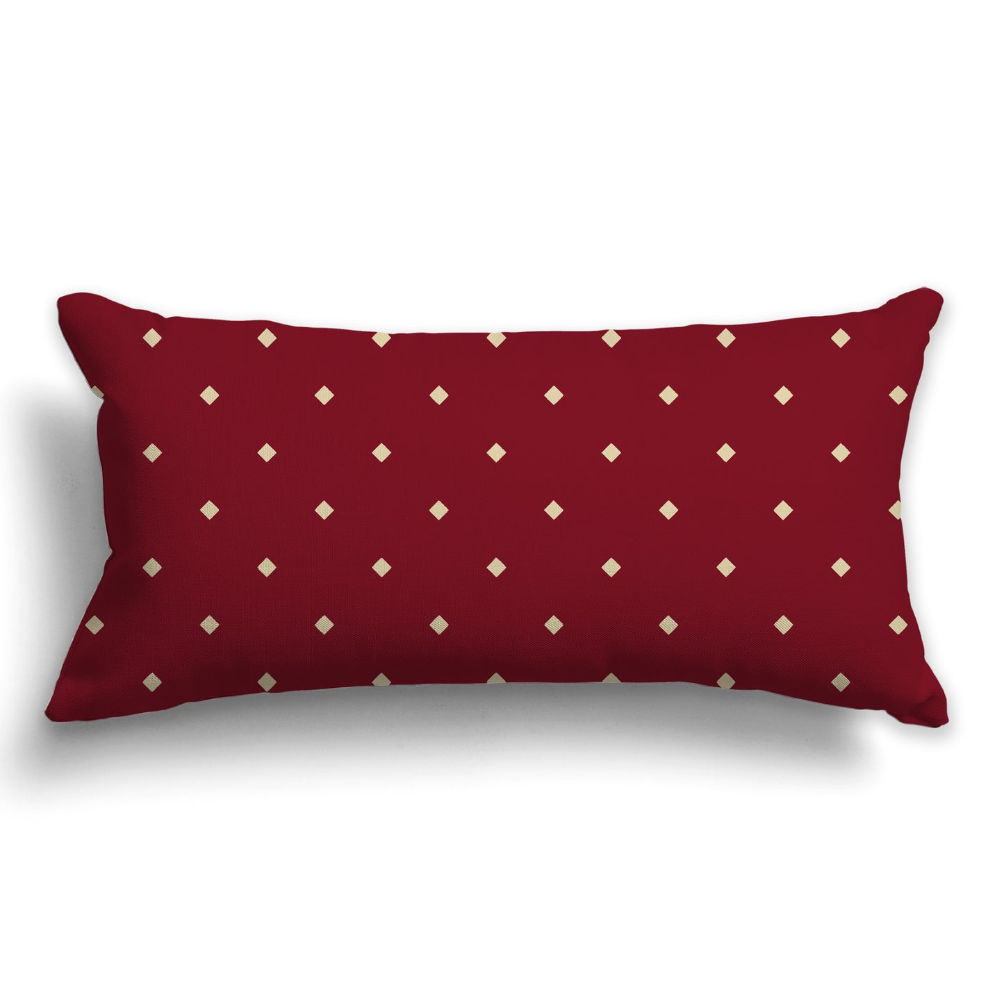 Burgundy Red Throw Pillow with Large Tan Diamond Pattern on Front, CAPC-1284-102