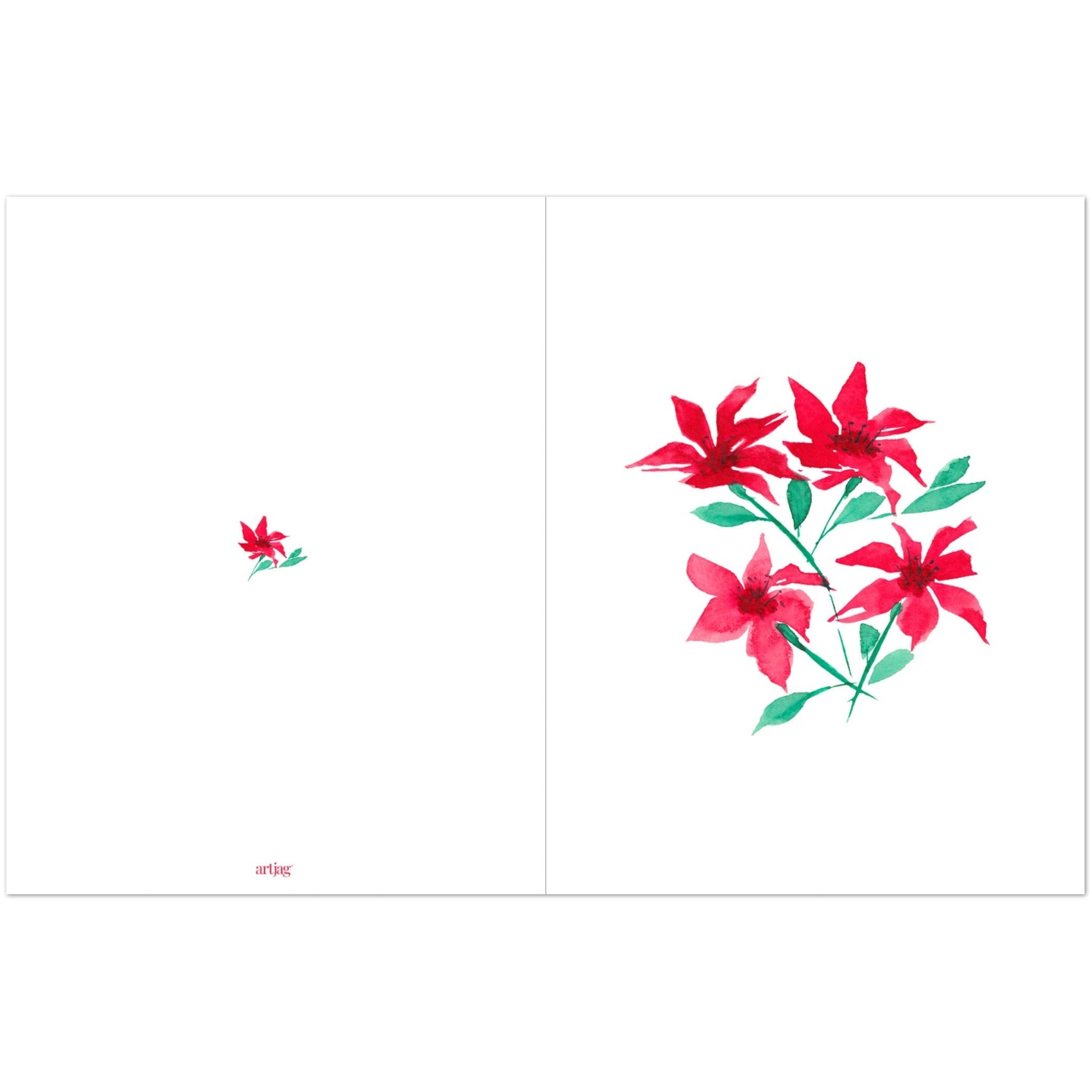 Scarlet Bloom — Fine Art Watercolor Note Cards with Red Floral Bouquet Design, Blank Inside, Pack of 10 with Envelopes #NCNA-1332