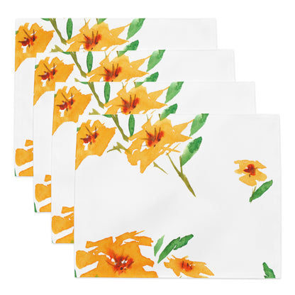 Placemat Set with Hand-painted Floral Watercolour Print | CABF-1314