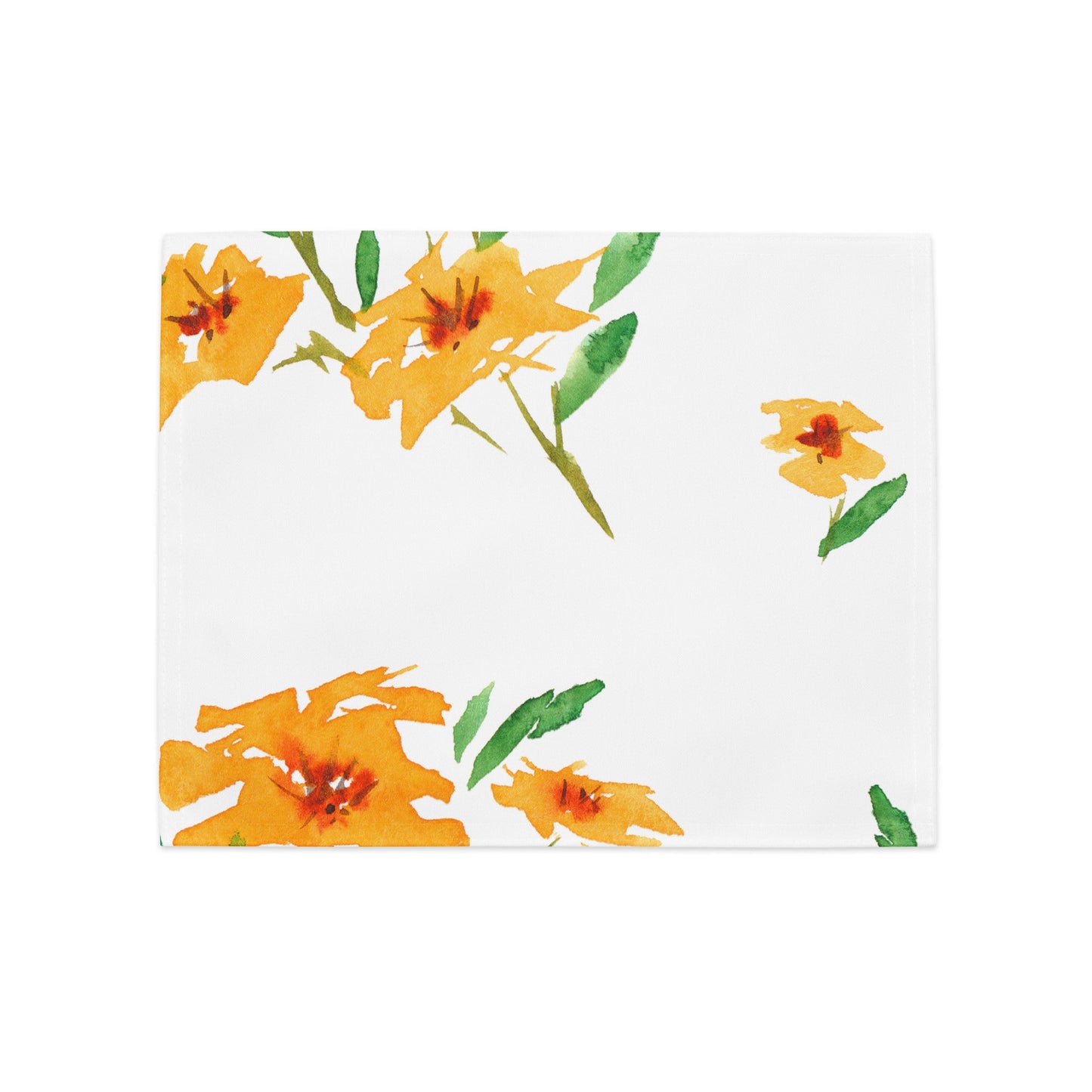 Yellow Orange Floral Ceramic Mug & Polyester Placemat 8-Pc Bundle (Service for 4) | CABF-CM-1314