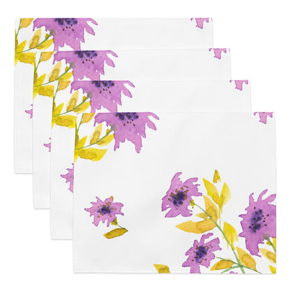 Placemat Set with Hand-painted Floral Watercolour Print | CABF-1364