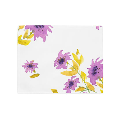 Mauve Floral Ceramic Mug & Polyester Placemat 8-Pc Bundle (Service for 4) | CABF-LM-1364