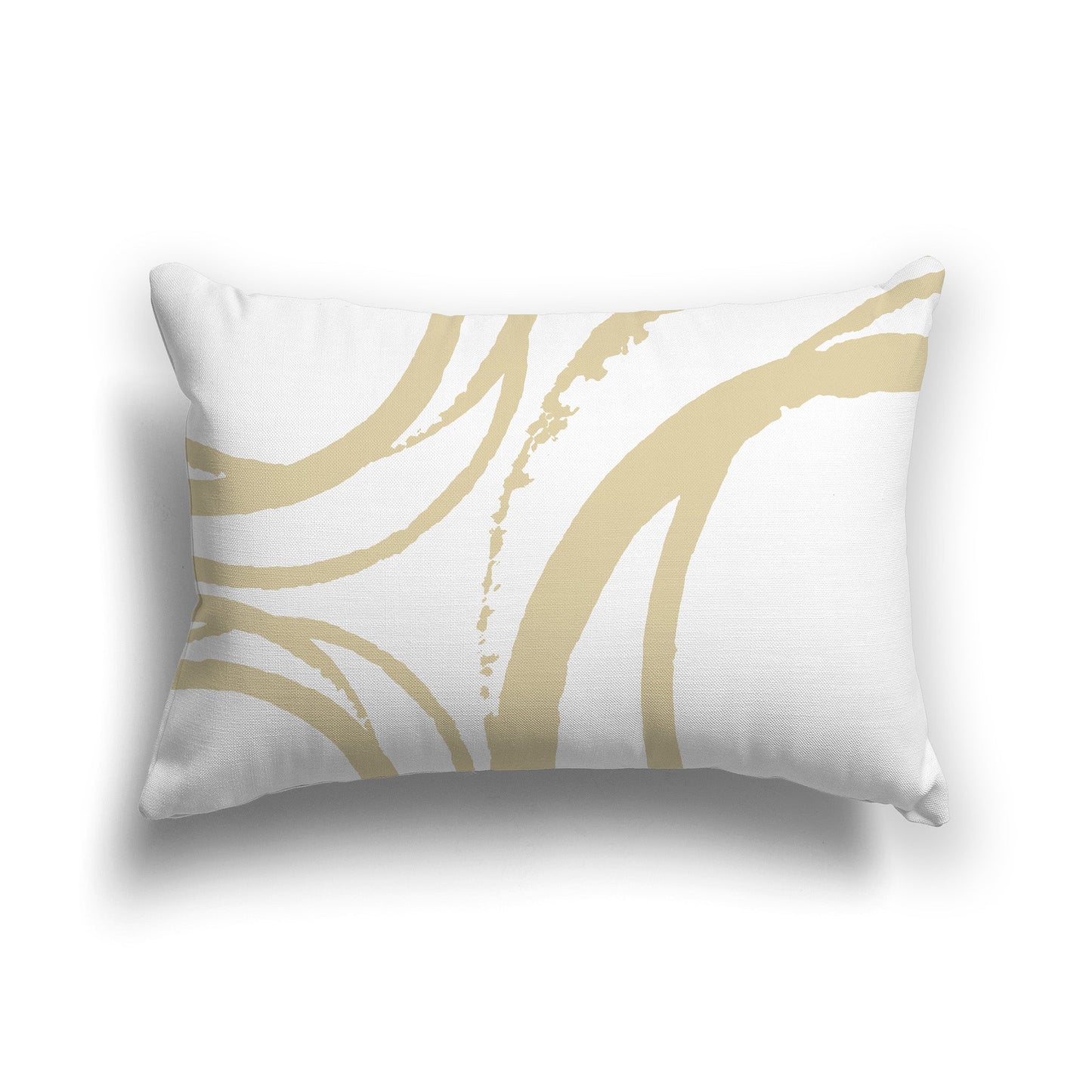 White/Beige-white Throw Pillow with Circular Tan Graphic on Both Sides, CAPC-1371-021