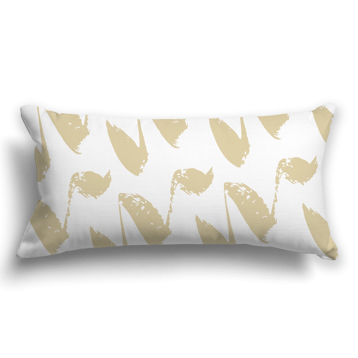 White/Beige-white Throw Pillow with Tan Squiggle Pattern on Both Sides, CAPC-1371-081