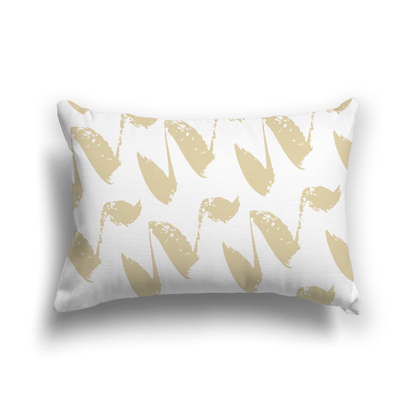 White/Beige-white Throw Pillow with Tan Squiggle Pattern on Both Sides, CAPC-1371-081