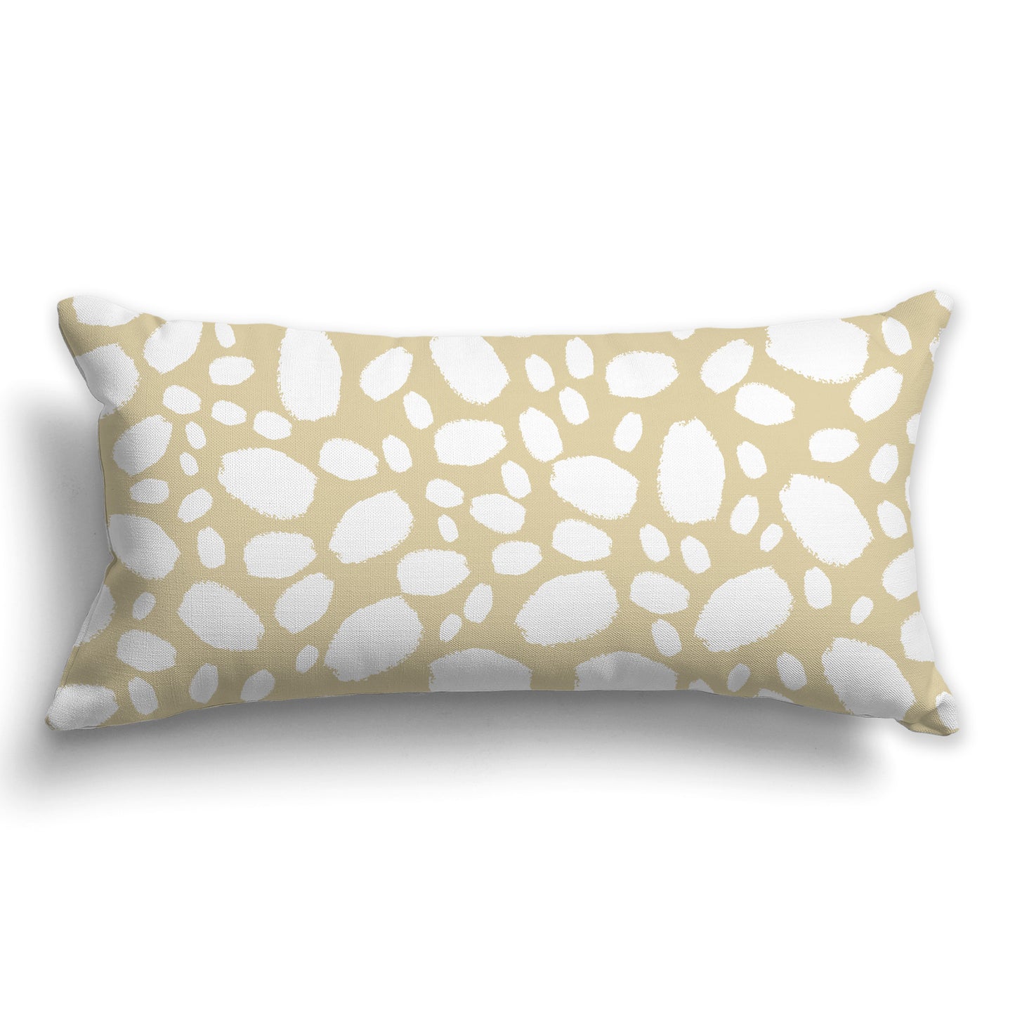 Tan Throw Pillow with White/Beige-white Paint Dabs on Both Sides, CAPC-1371-092